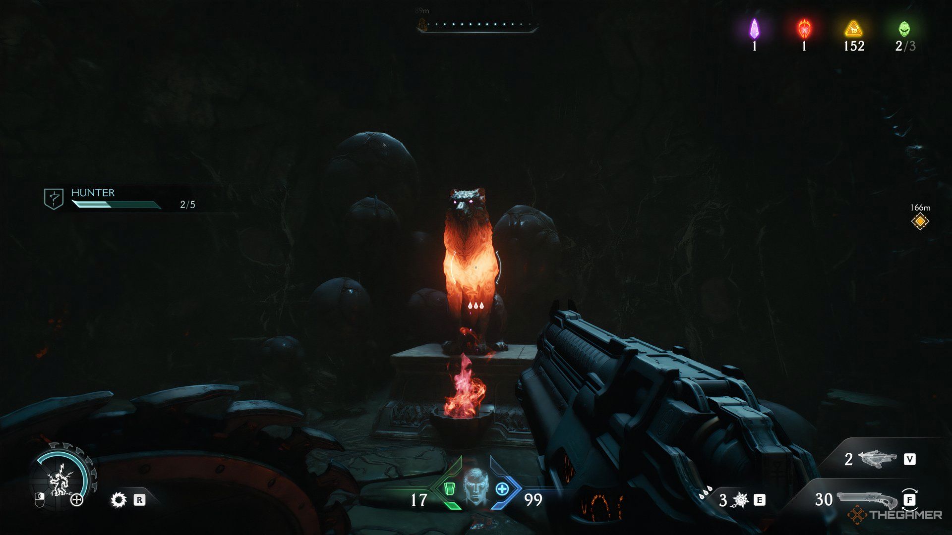 Doom Slayer with the third Wolf Statue in Doom: The Dark Ages.