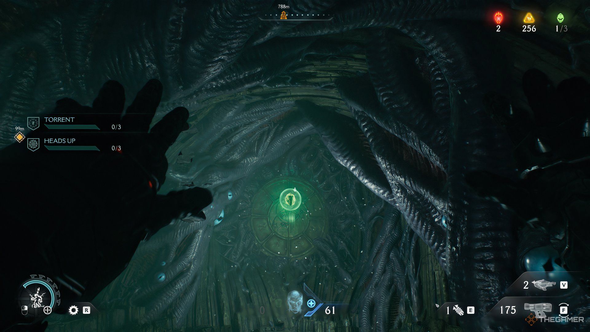 Doom Slayer swimming to a Life Sigil underwater in DOOM: The Dark Ages. 