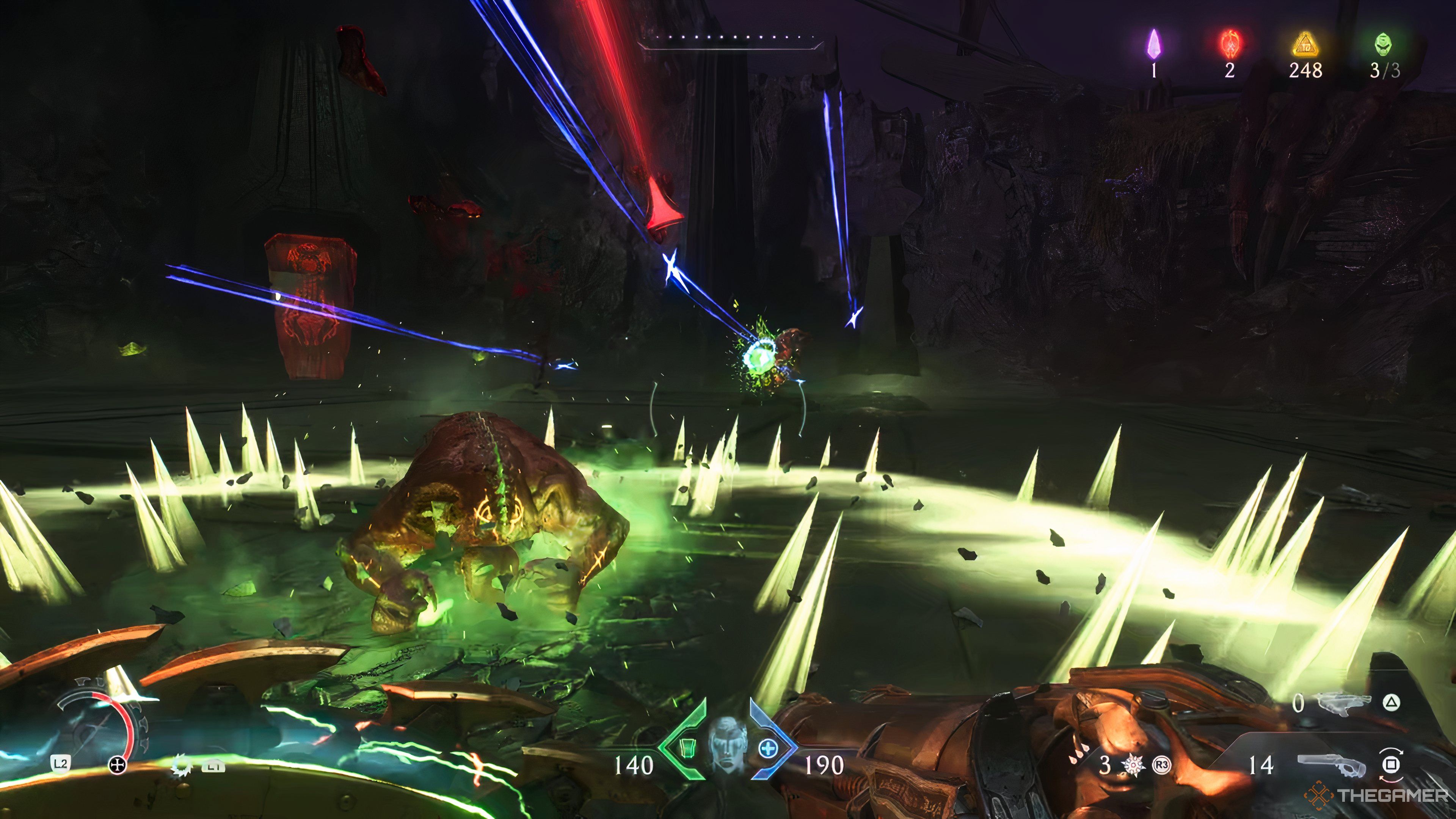 دشمنان قابل توجه با رعد و برق در Doom: The Dark Ages.