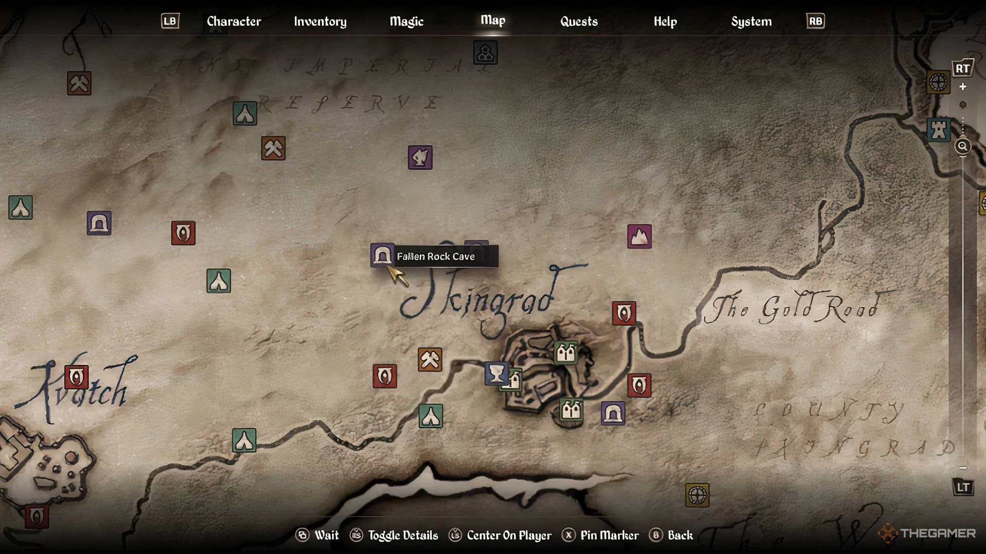 IV: Oblion's place of rock cave fell on the map in Elder Scrupus.