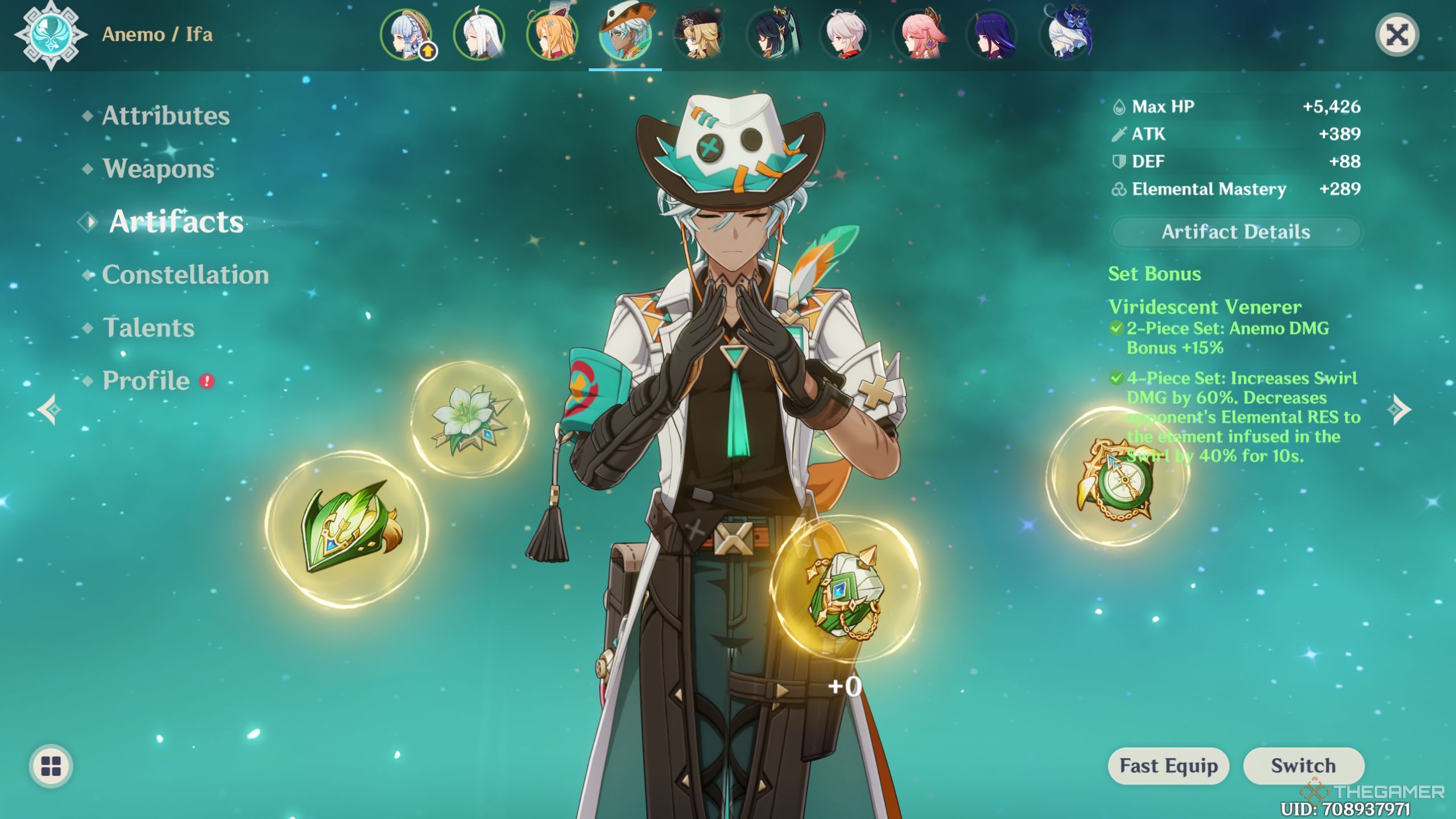 Genshin Impact Ifa with viridescent venerer set.