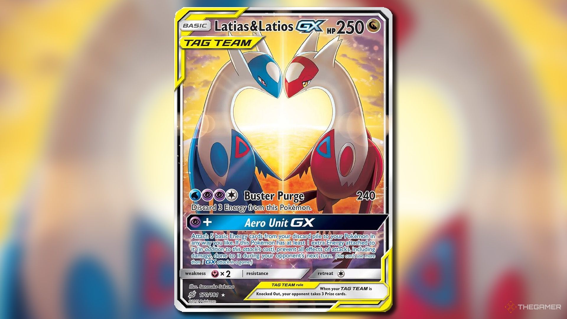 Latias &amp; Latios GX from the Team Up set in Pokemon TCG.