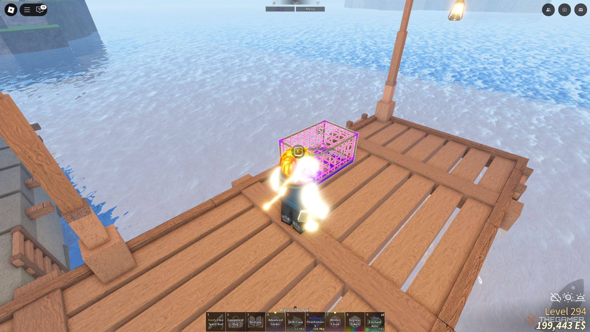 The role of the player shows a lobster cage at a netter shelter in the second sea in Fish.