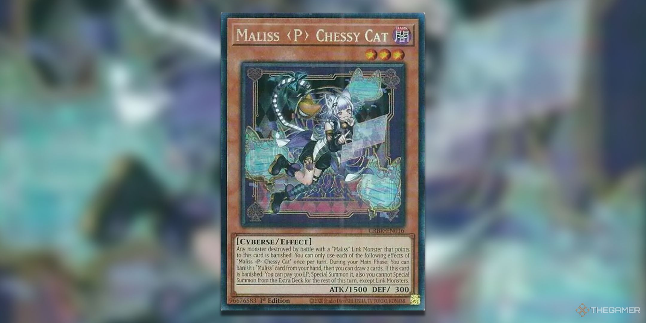 Maliss P Chessy Cat Yu-Gi-Oh! TCG collectors rare card art from Crossover Breakers.