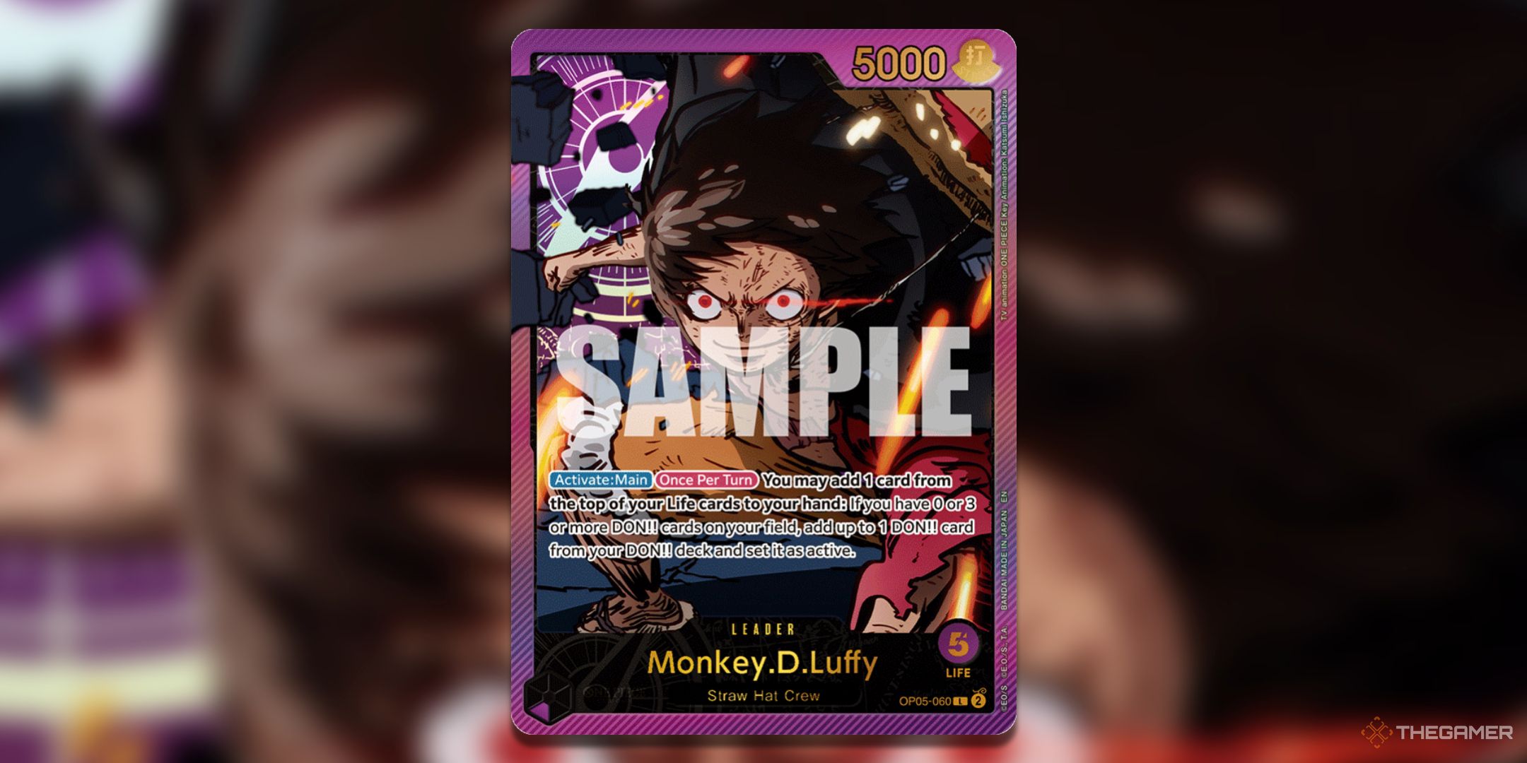 The 25th collection from EB -02 additional booster mobile phones from Monkey D. Liff SPR Leader One -Peace Card game.