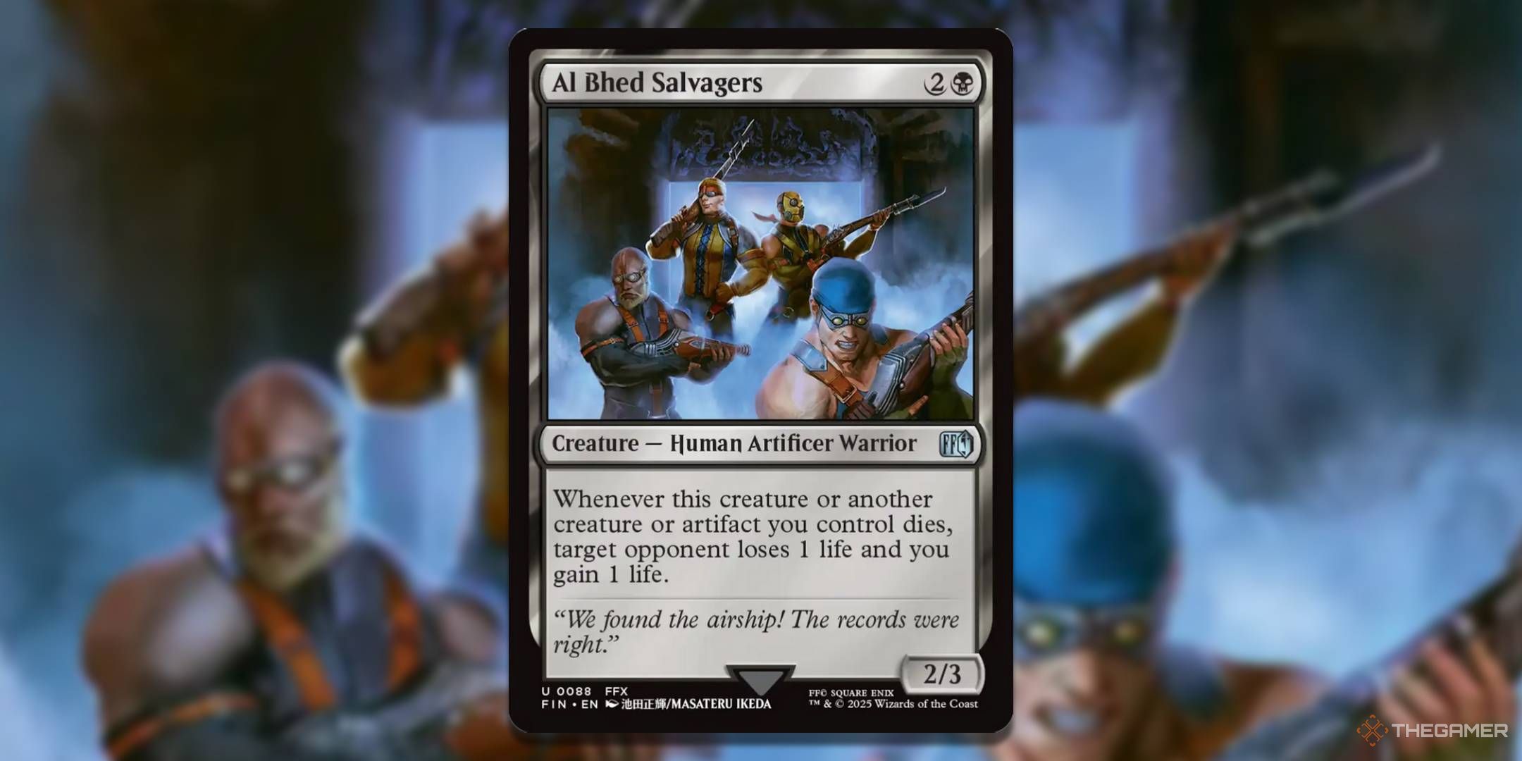 MTG El BHED Selvers Card with Art in the background.