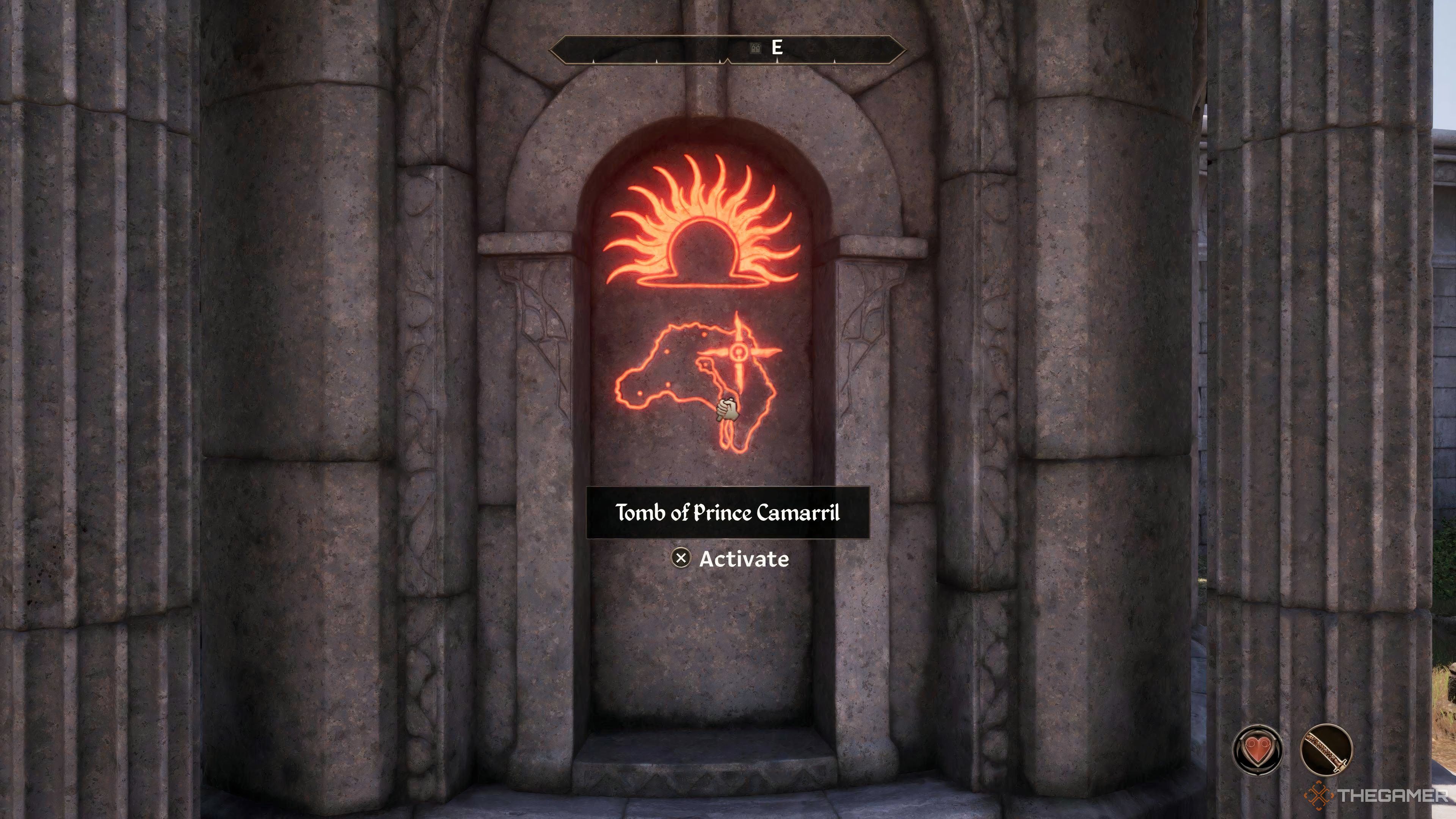 The location of the Dagon Shrine showed on the map on the Tomb of Prince Camarril in Oblivion Remastered.