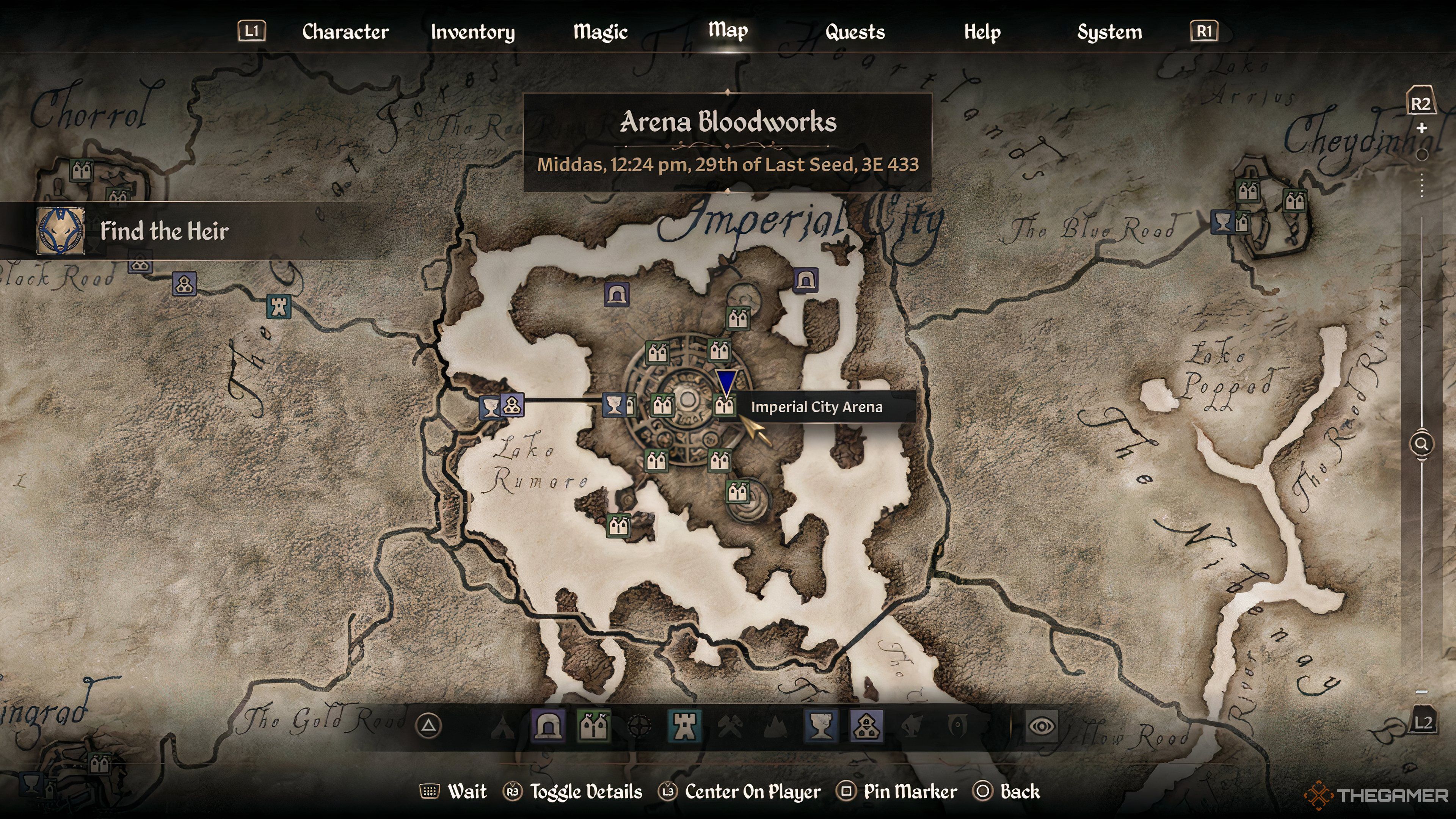 The starting location of the Origin of the Gray Price side quest shown on the map in Oblivion Remastered.