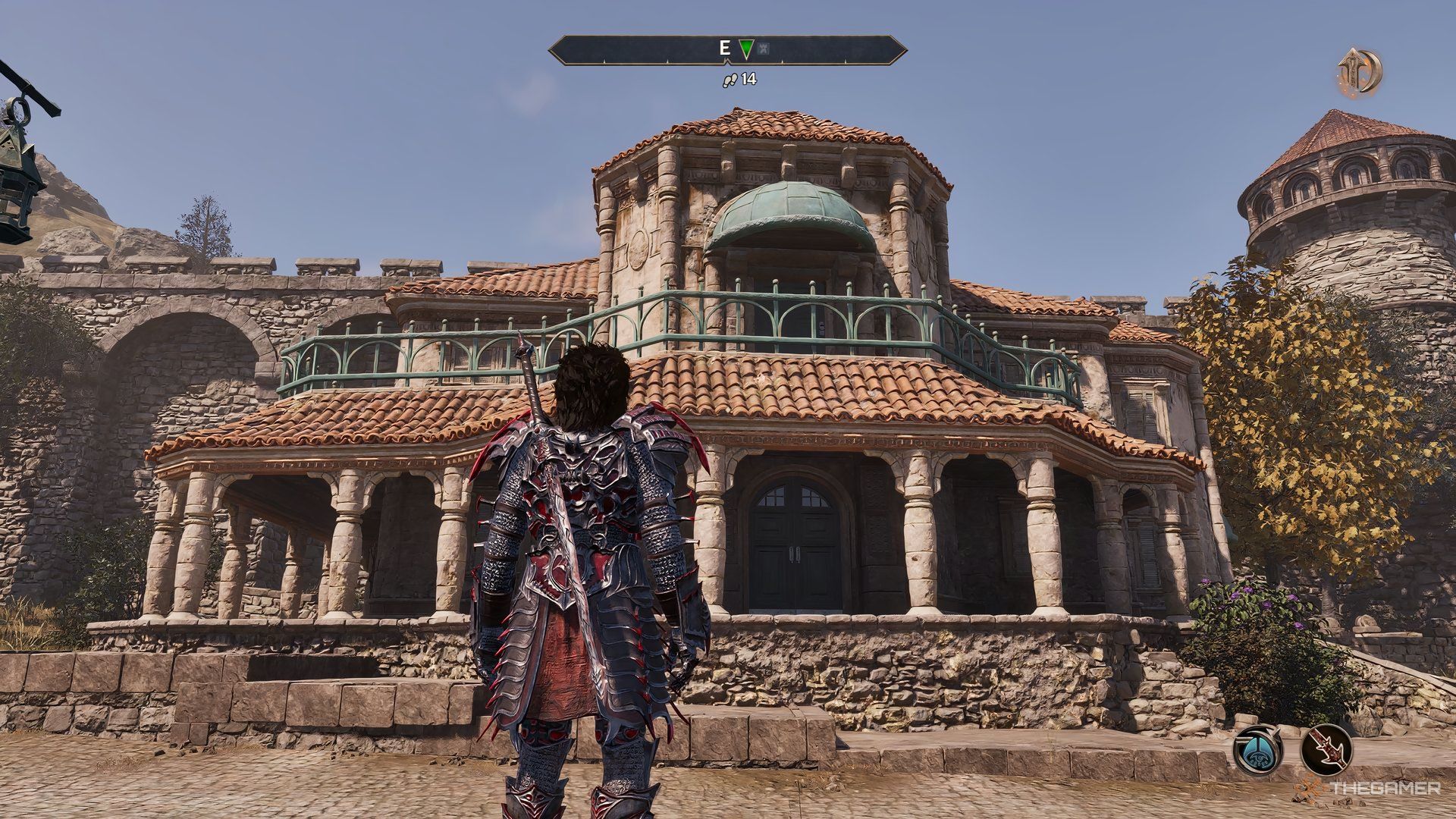 Player standing in front of a farewell house in Bloodwon