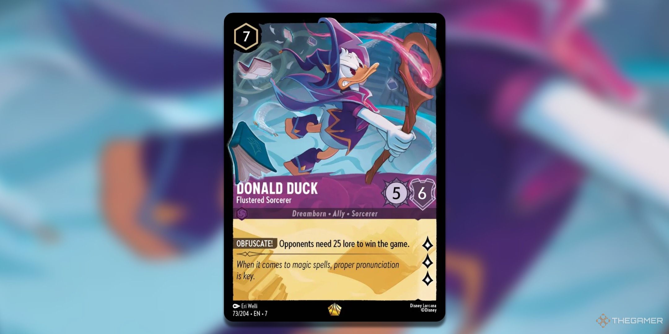 Donald Dick blew a sorceress Disney Lorkana card from the island of Archezia.