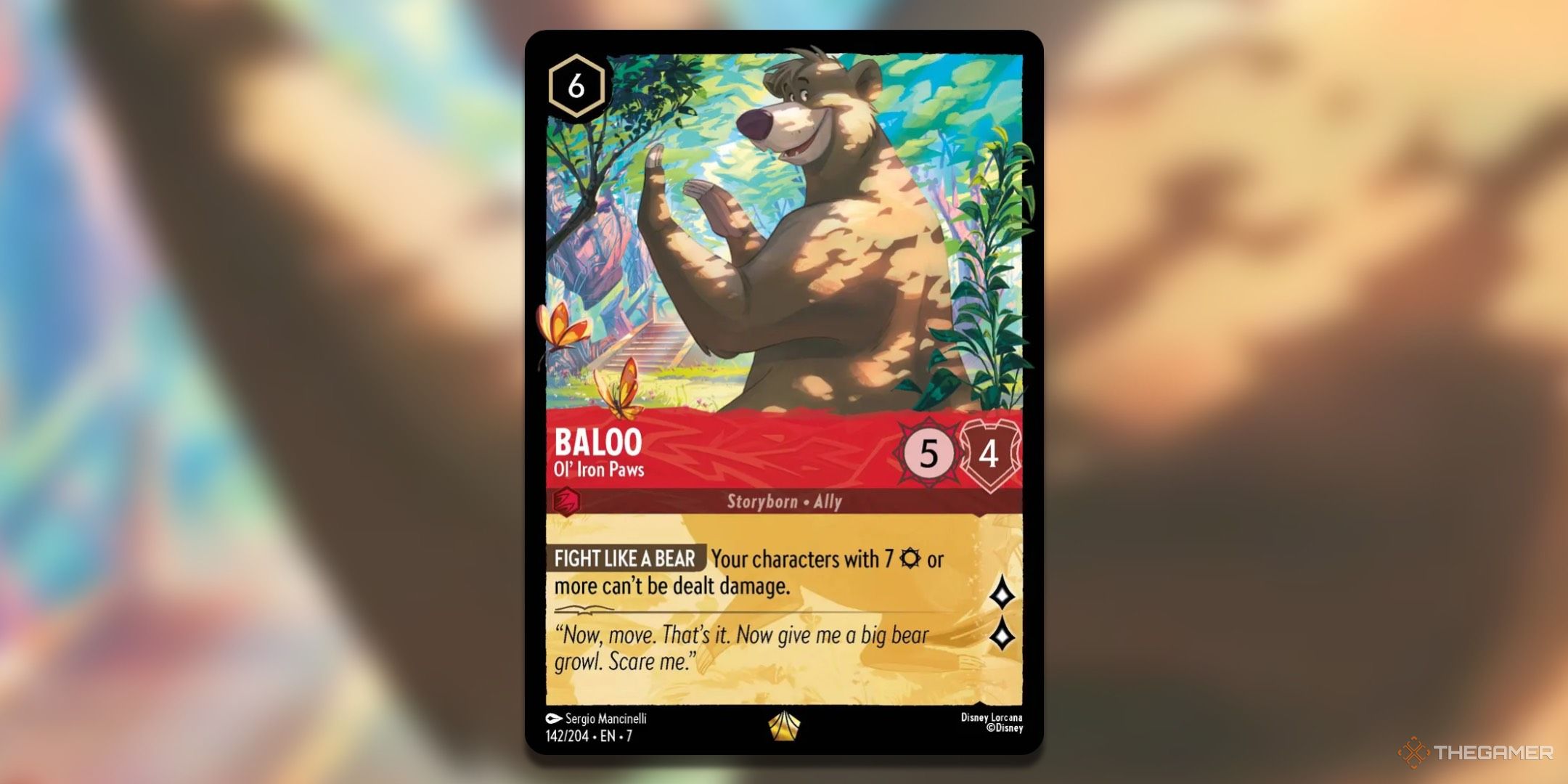 Blue OL Iron Pow Disney Lorkana Card from the Ischezia island.