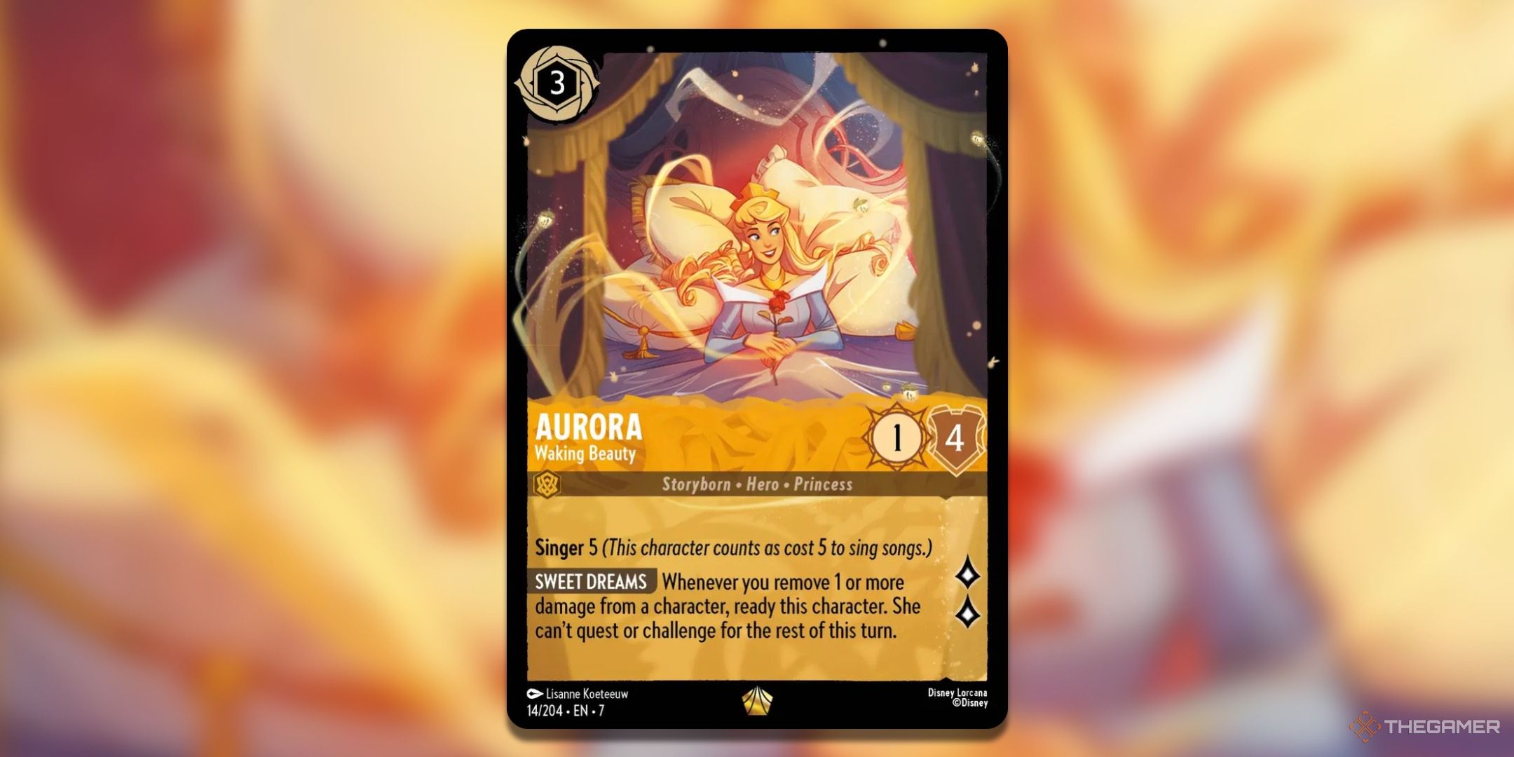 Aurora Waking Beauty Disney Lorkana Card from the island of Archaezia.