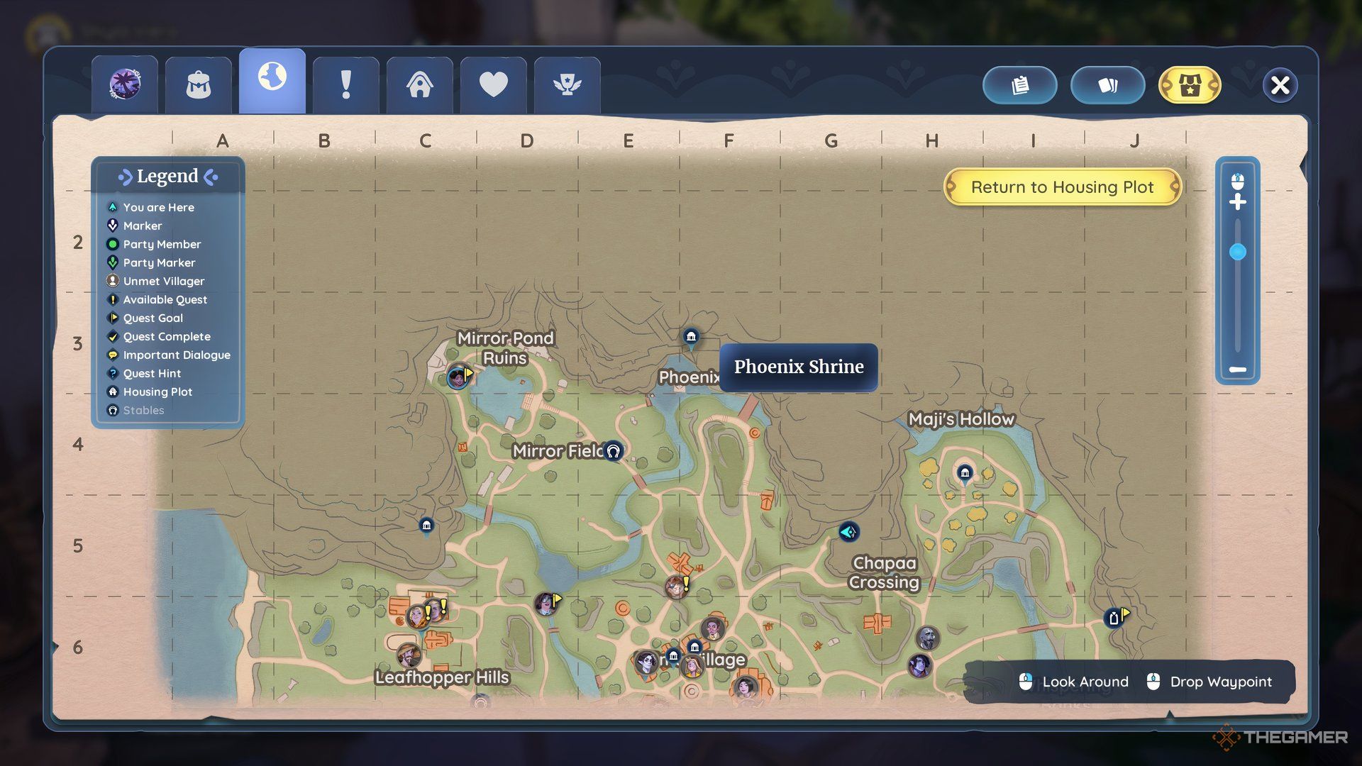Temple of the waves on the map.