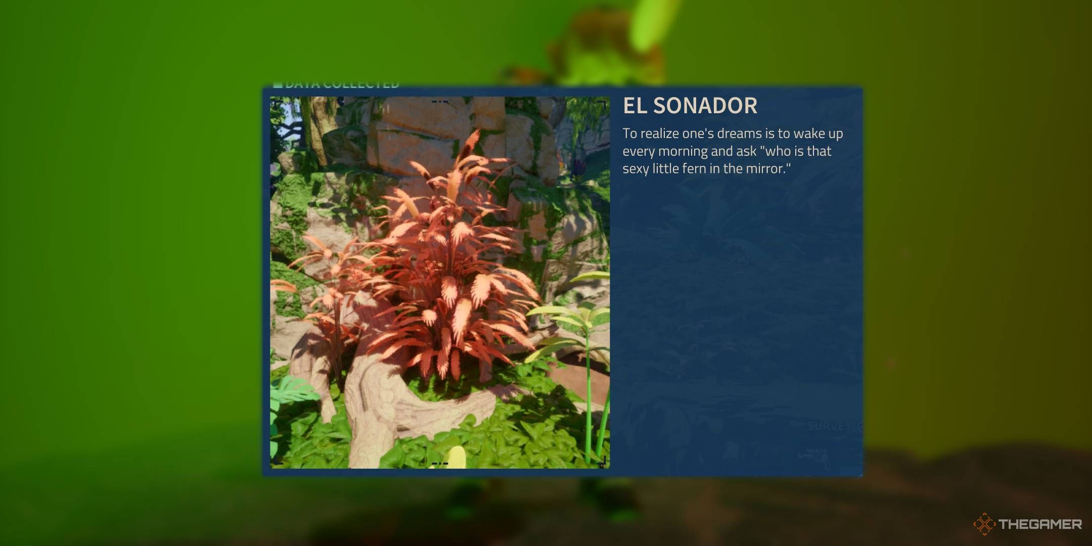 Revenge of the Savage Planet scanner description El Sonadar sexy little fern.
