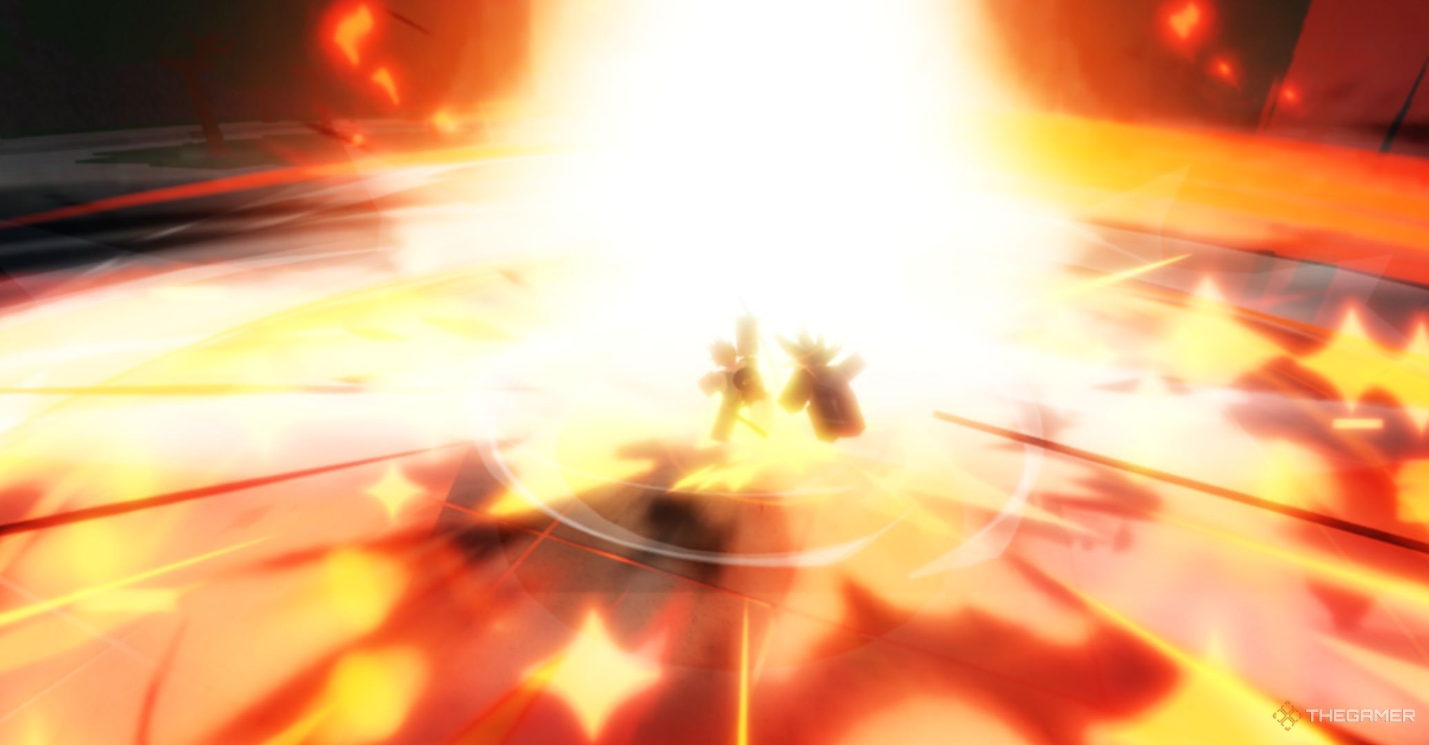 Roblox The strongest battlefield - Blade Master Blast, Player Flame Special Attack.