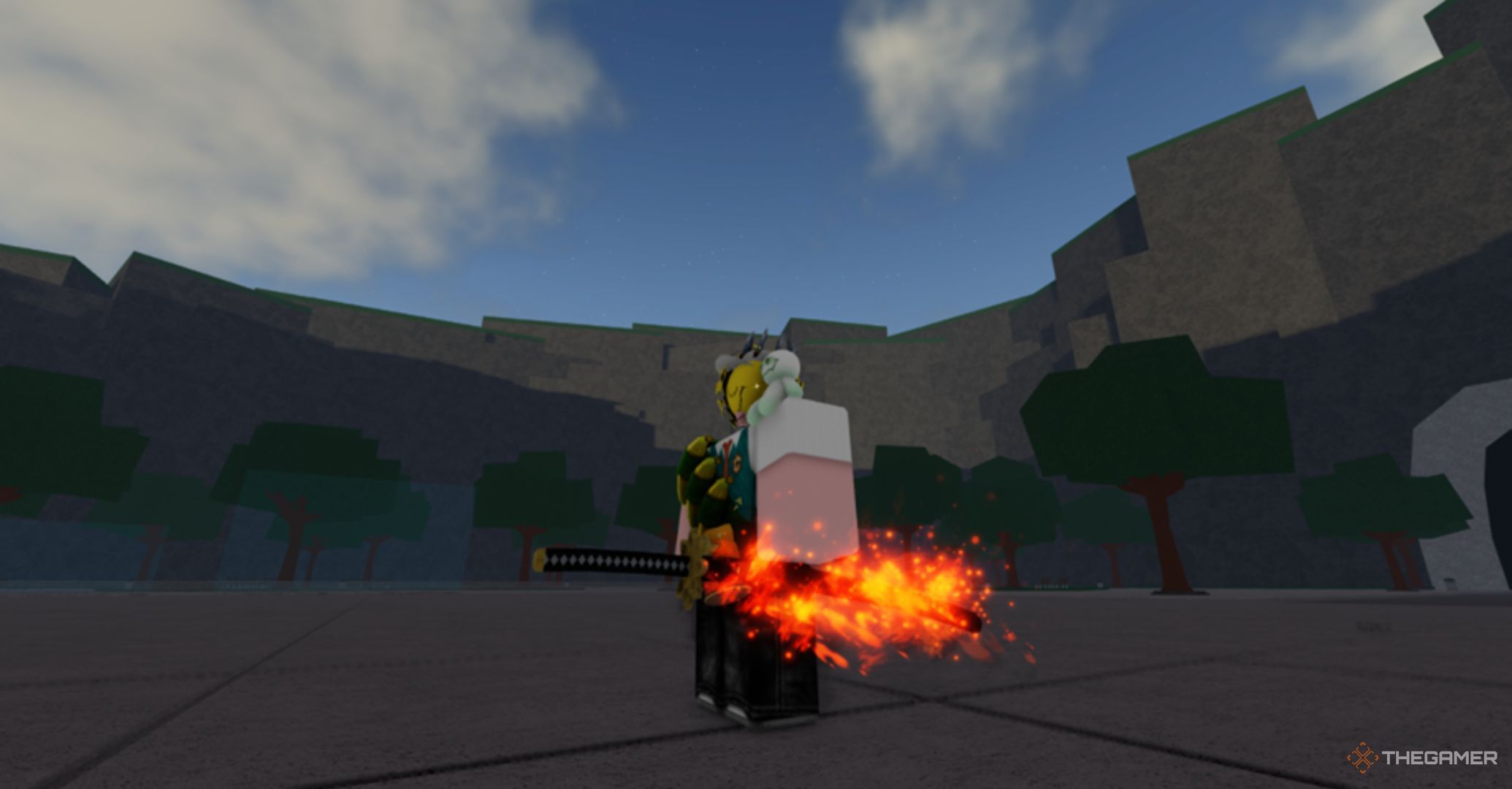 Roblox is the strongest battlefield - a sword role in flames.