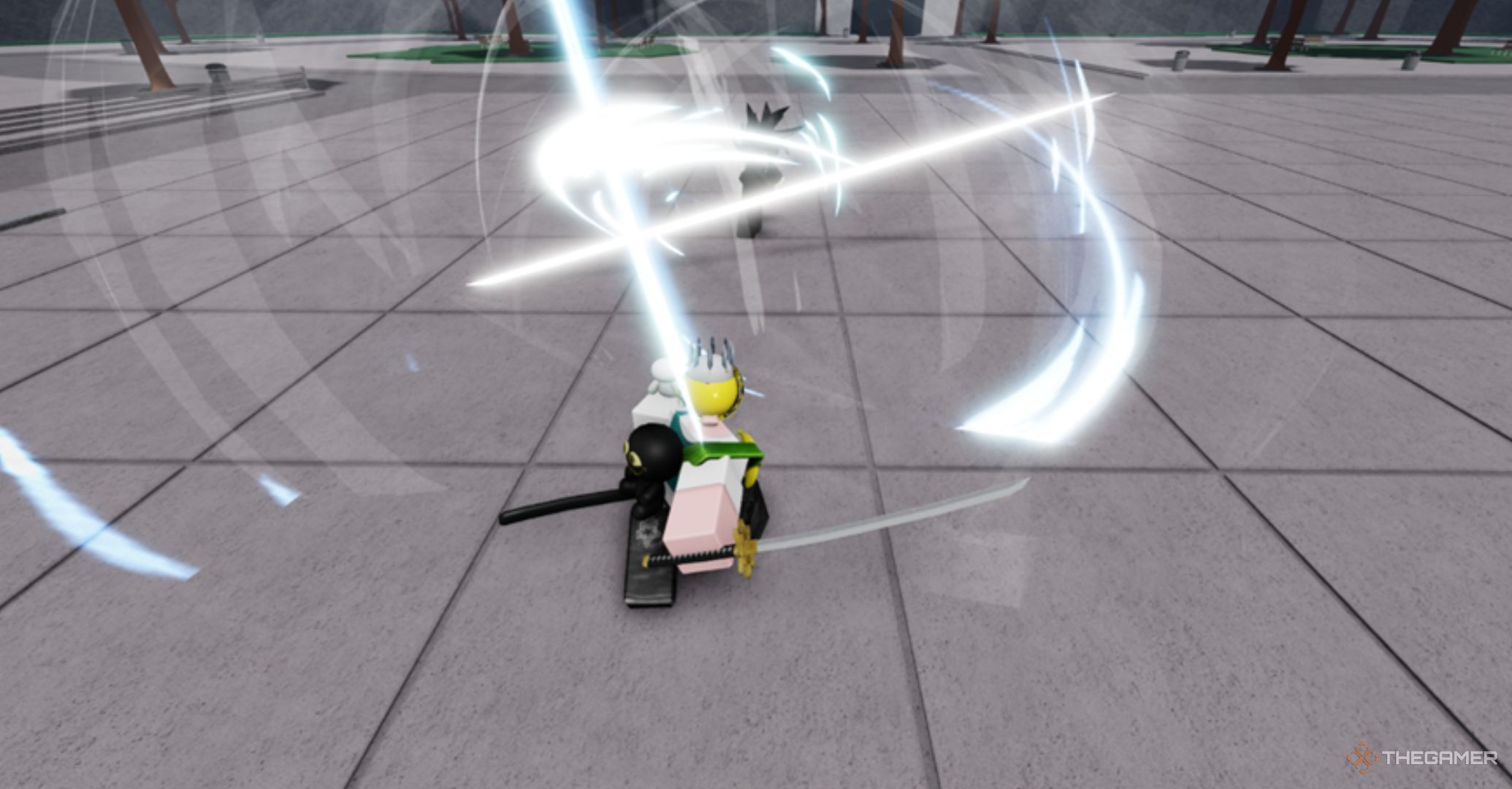 Roblox attacks the strongest battlefield - Quick Slice Attack, player Katana several times.