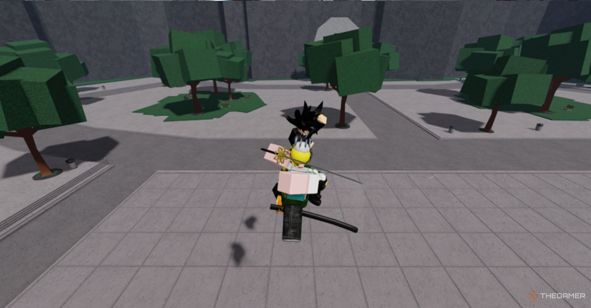 Roblox is the strongest battlefield - Blade Master Attaus Kleiu Attack is flying through the air that attacked the character.