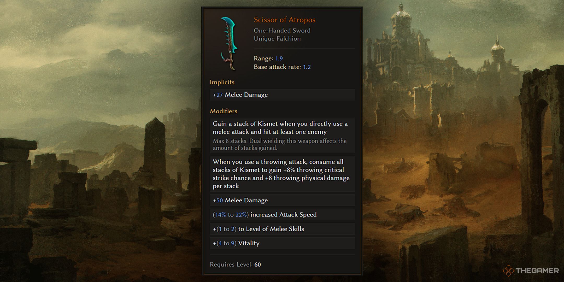 Details of the unique item of Atropos in the last period.