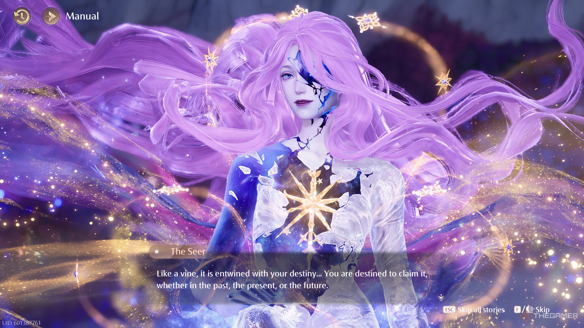 The Seer is talking to Nikki about her destiny in Infinity Nikki.