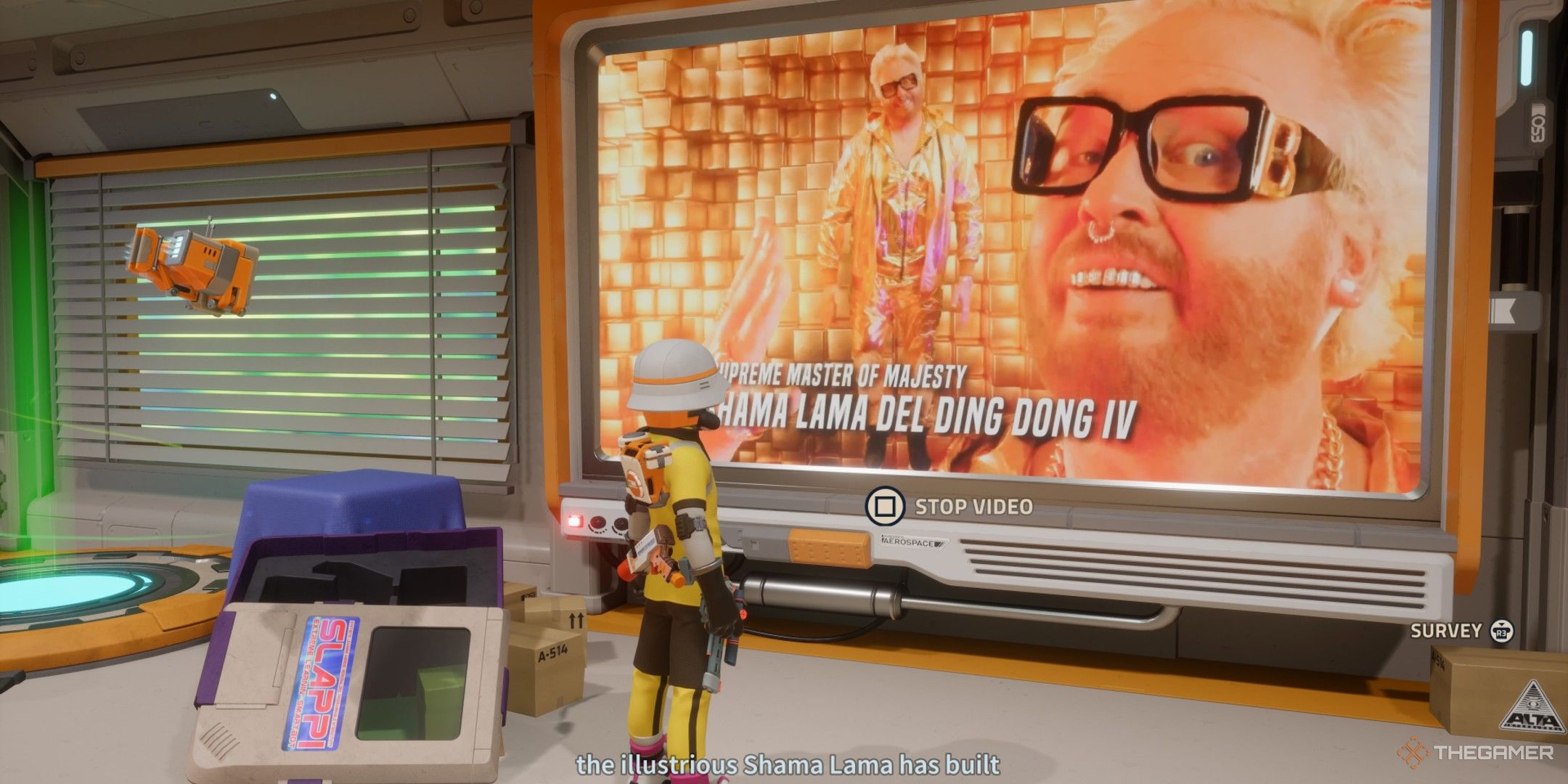 Shama Lama Ding Dong plays on your home base TV in Revenge of the Savage Planet.