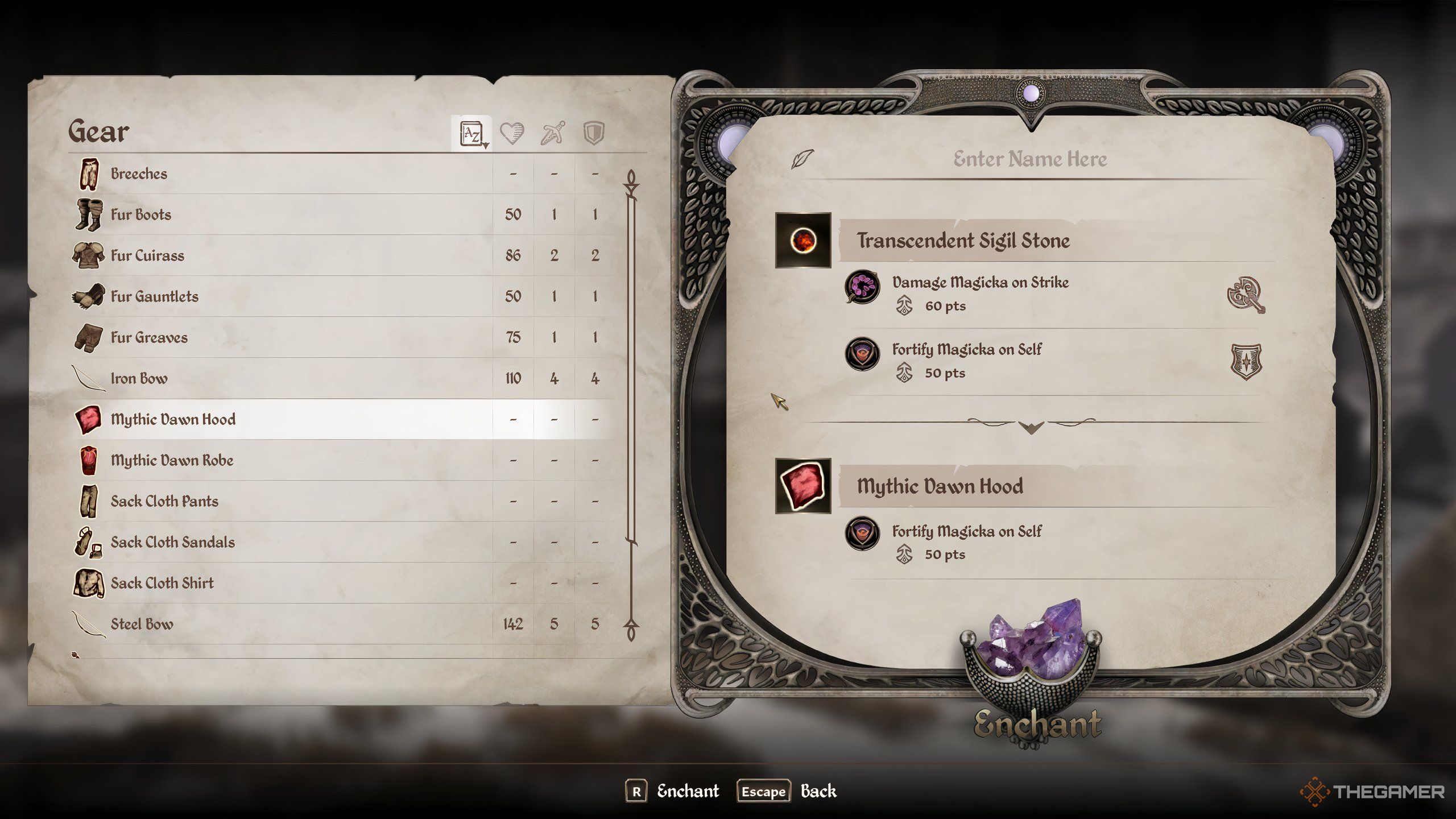 Sigil Stone with fortify magika effect in Oblivion Remastered.