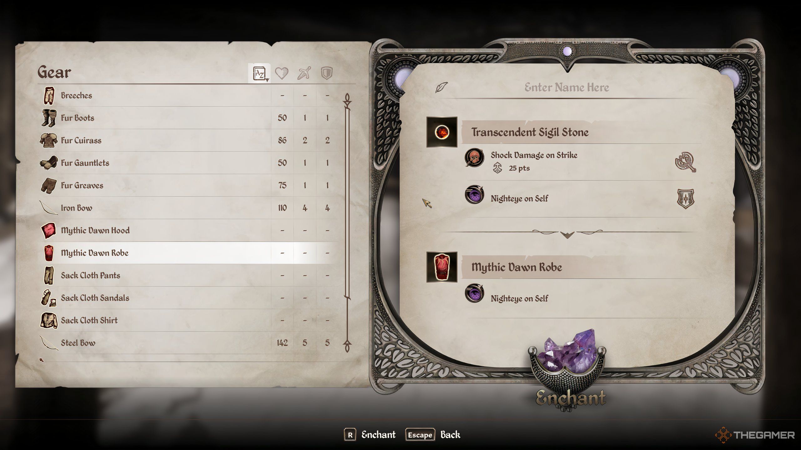 Sigil Stone with nighteye effect in Oblivion Remastered.