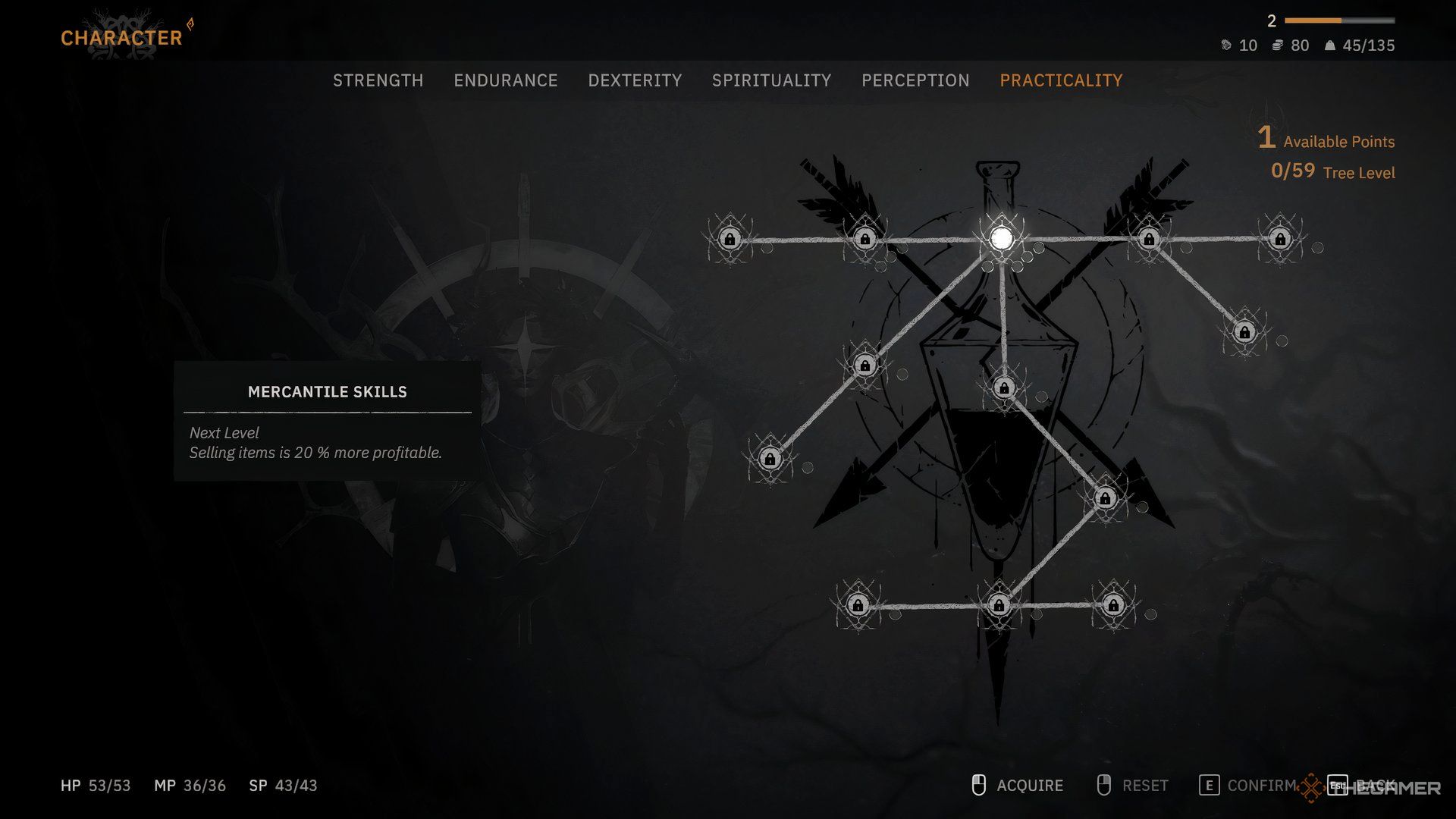 Strip Grill of Fall of Eloon - Summary of Mercantile Skills.