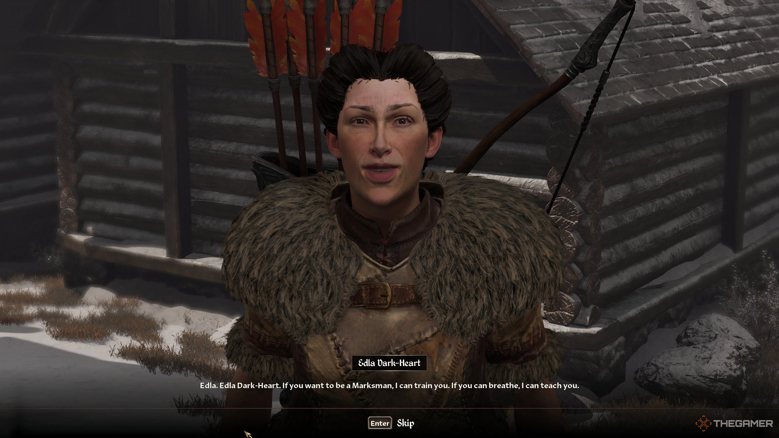 Talking to an NPC in Oblivion Remastered.