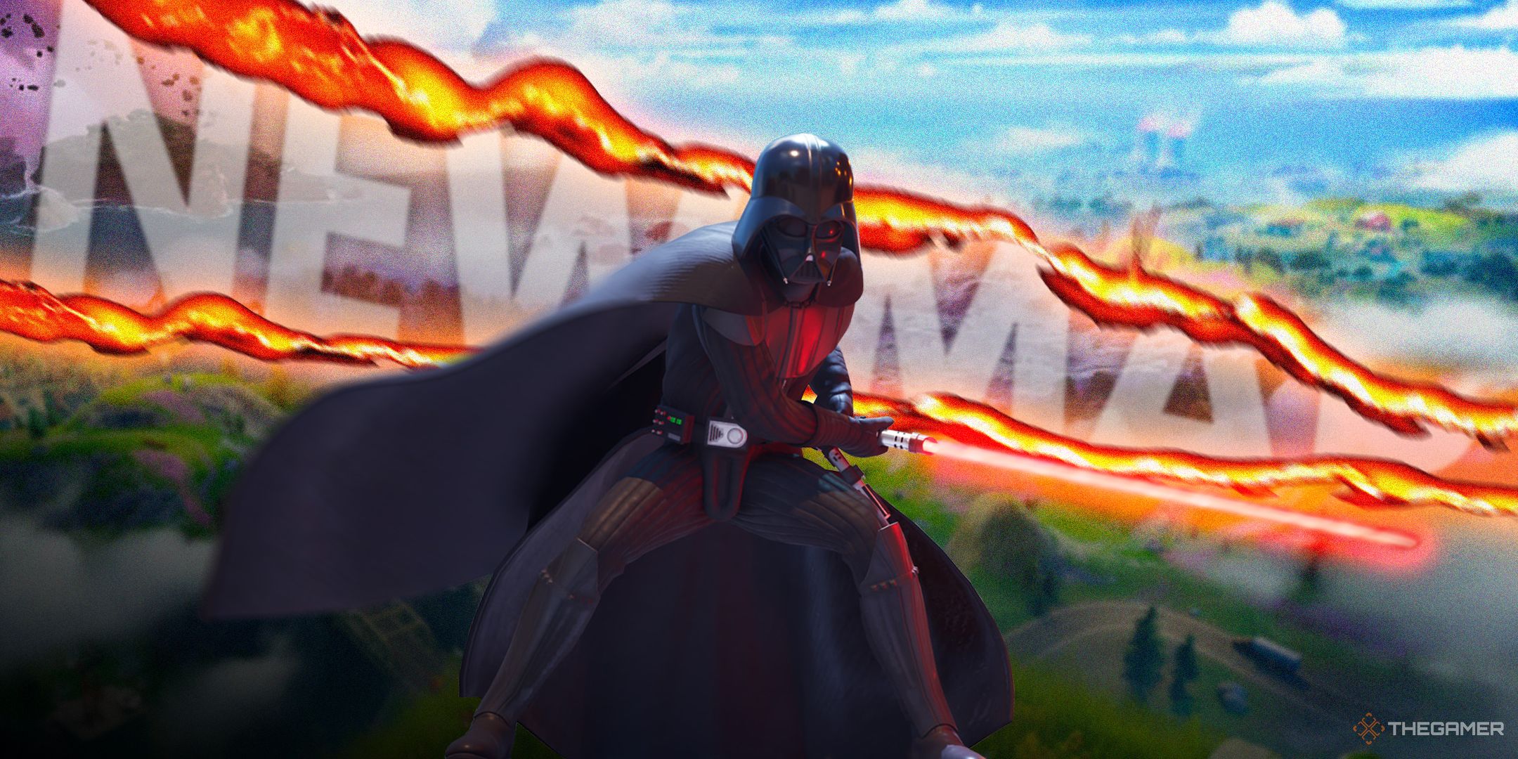 TG Fortnite More Maps Darth vader slashing open poster