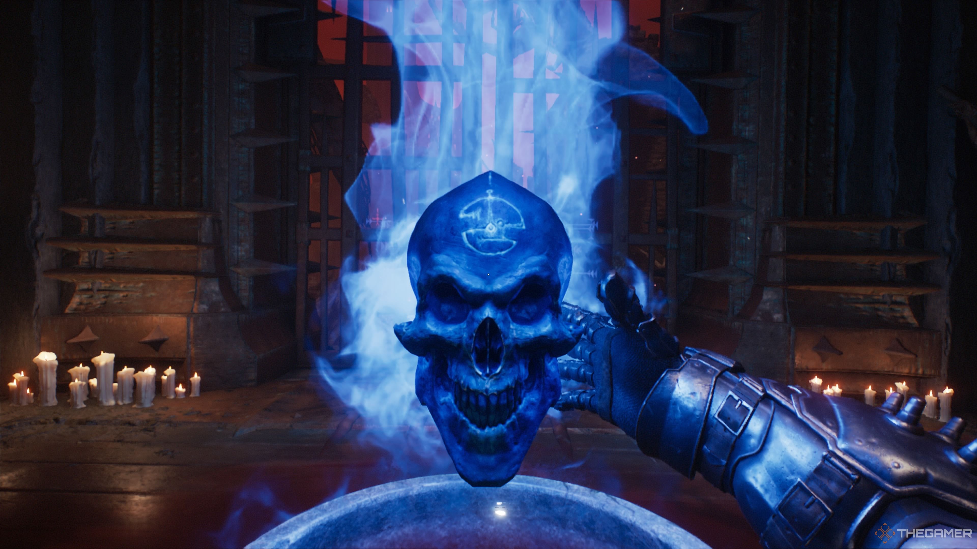 The blue skull in the chapter of the account of the dark period.