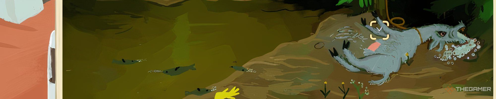 The dead goat in the height of the golden idol.