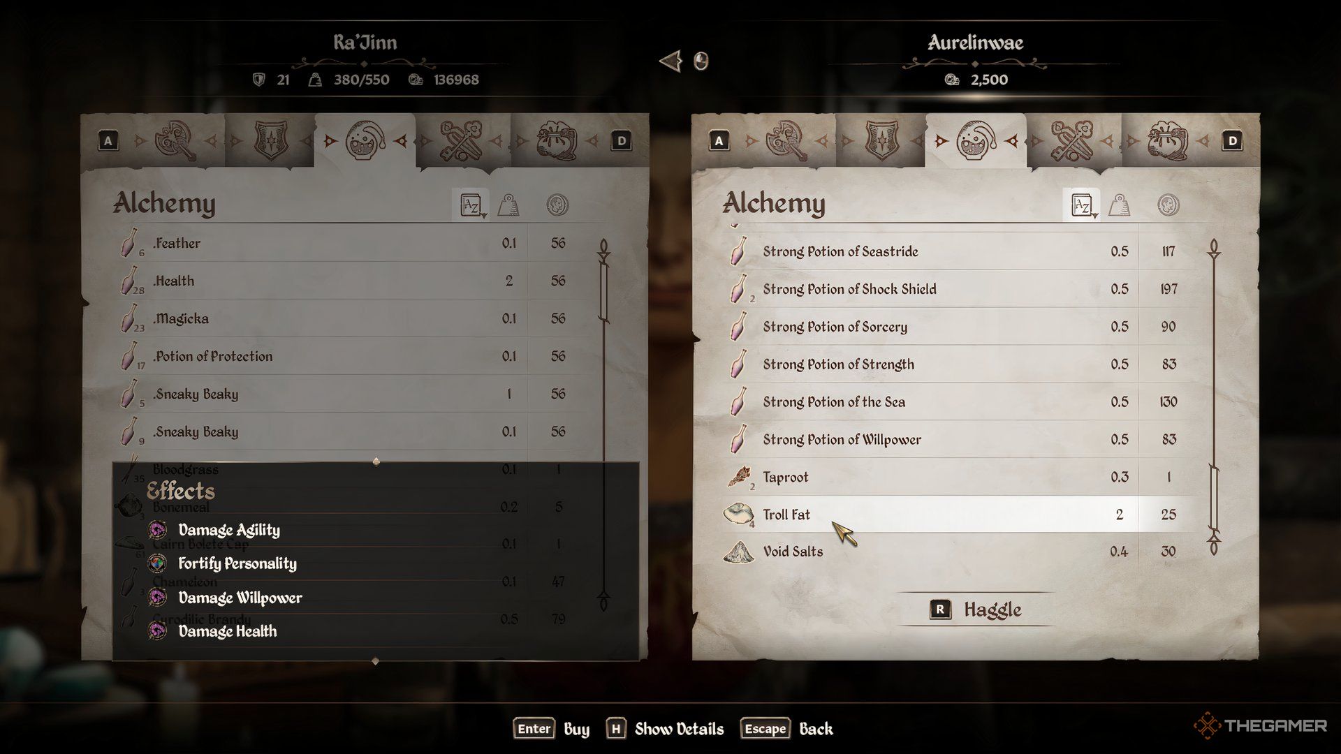 خرید چربی ترول در Elder Scrolls IV Oblivion Remastered.