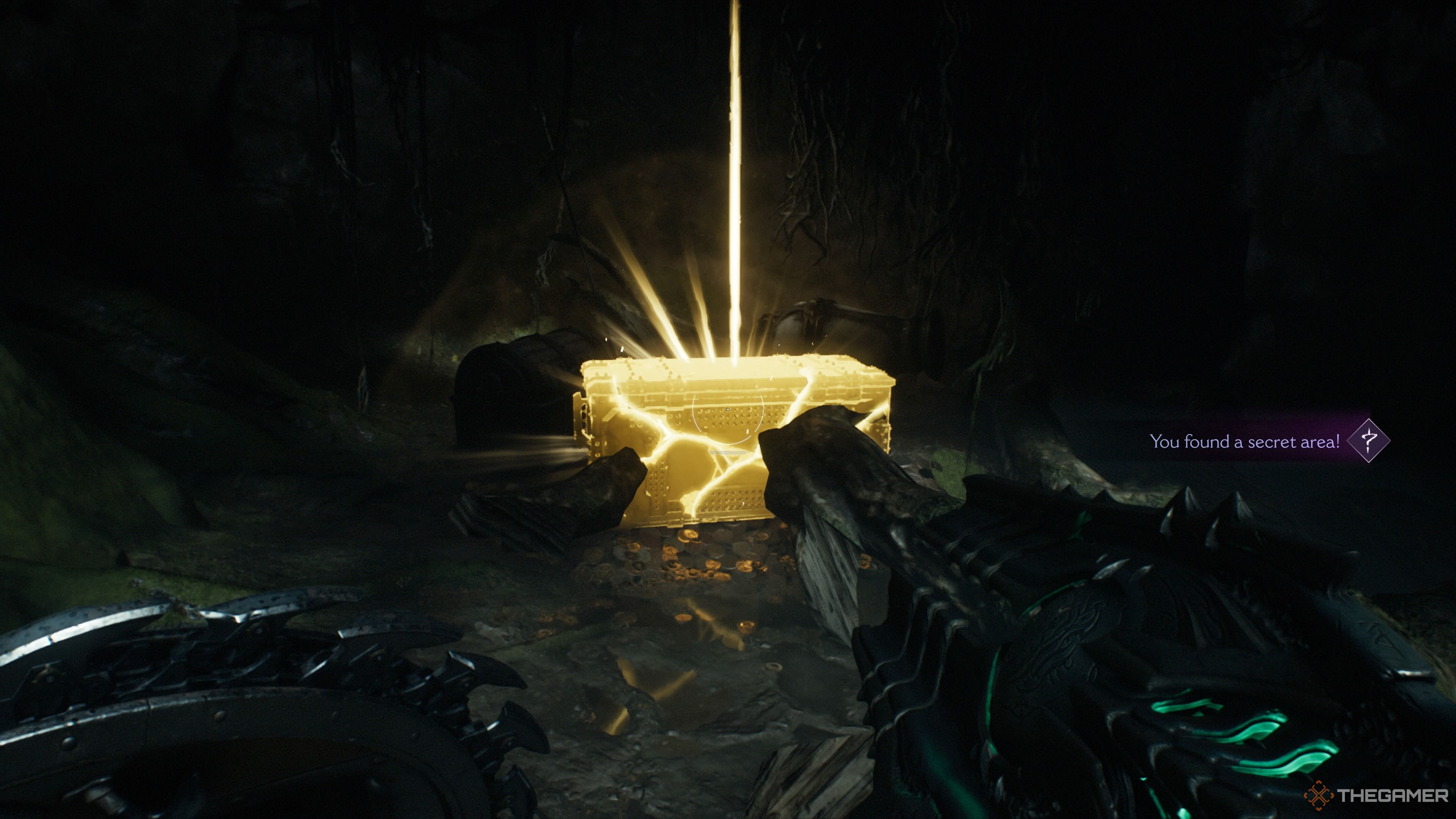 The first treasure chest in The Abyssal Forest of Doom The Dark Ages.