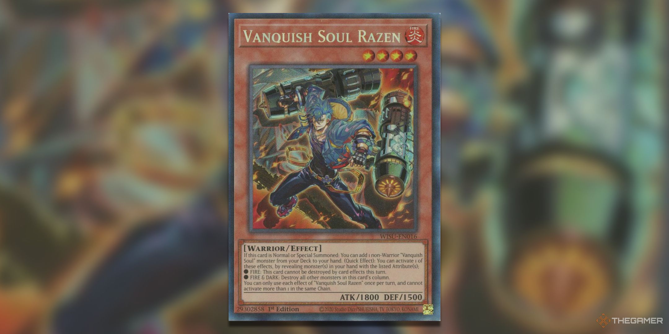 Vanquish Soul Razen Yu-Gi-Oh! TCG collectors rare card art from WIld Survivors.
