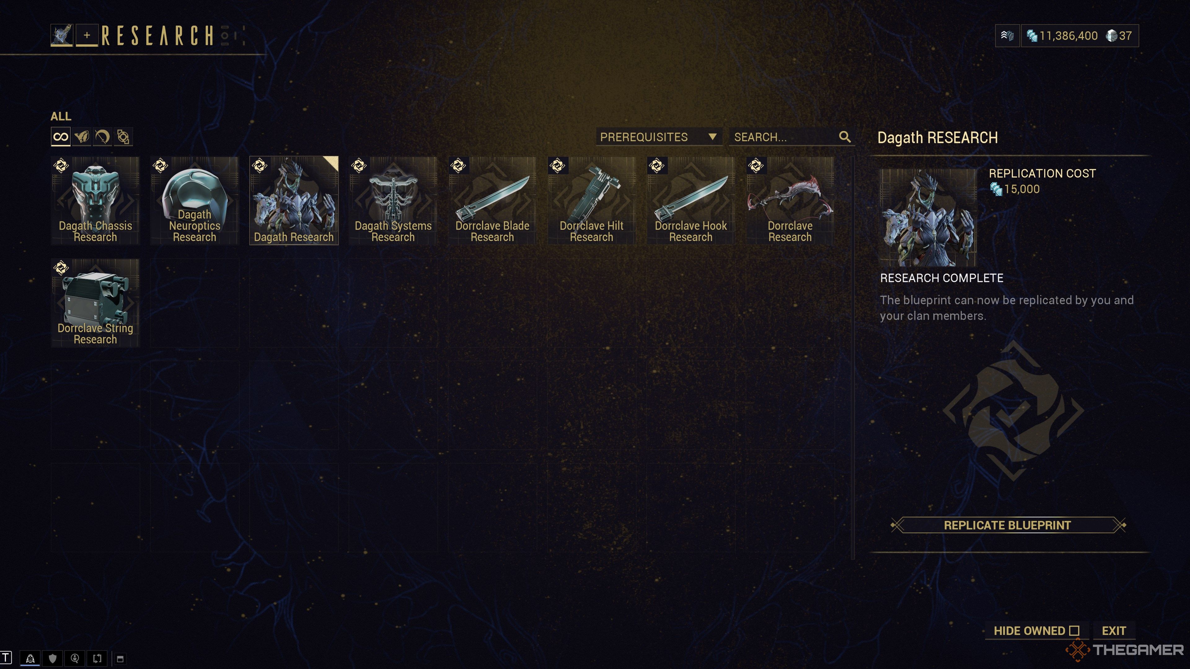 اجزای Warframe Dagath