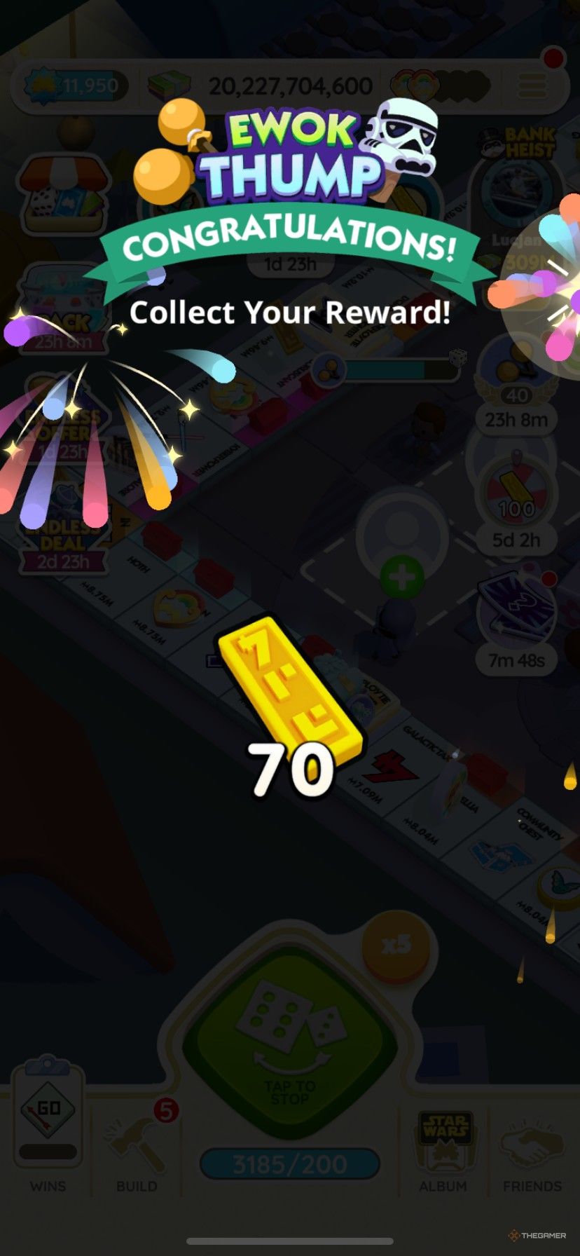 Win 70 Free Star War Partners Tokens from Daily Tournament in Empire Go.