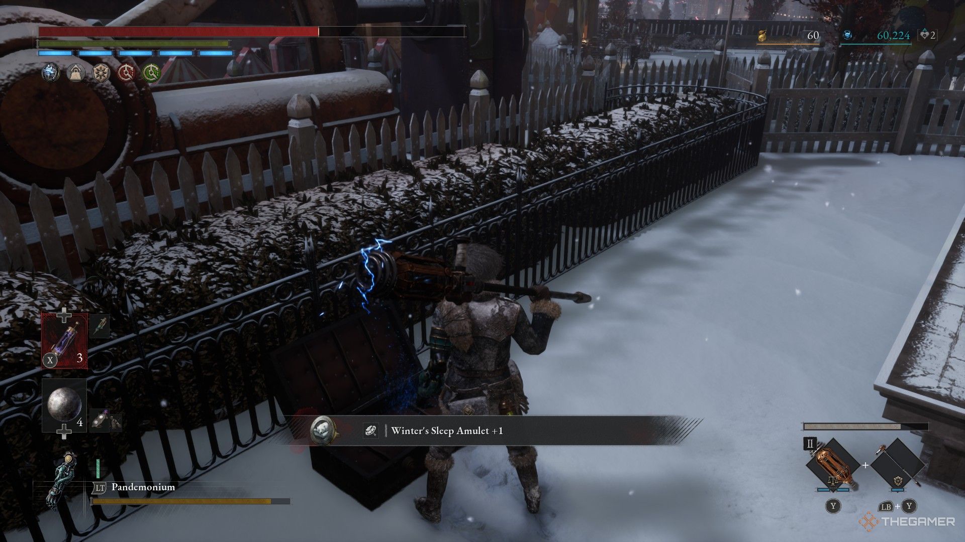 Player finds the Winter's Sleep Amulet +1 behind the Ferris Wheel in Lies of P: Overture.