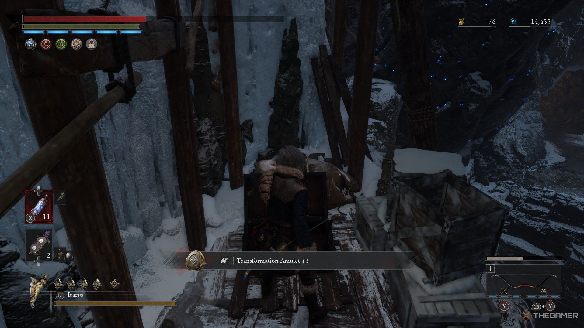 Player receives the Transformation Amulet +3 from a chest near the mines in Lies of P: Overture.