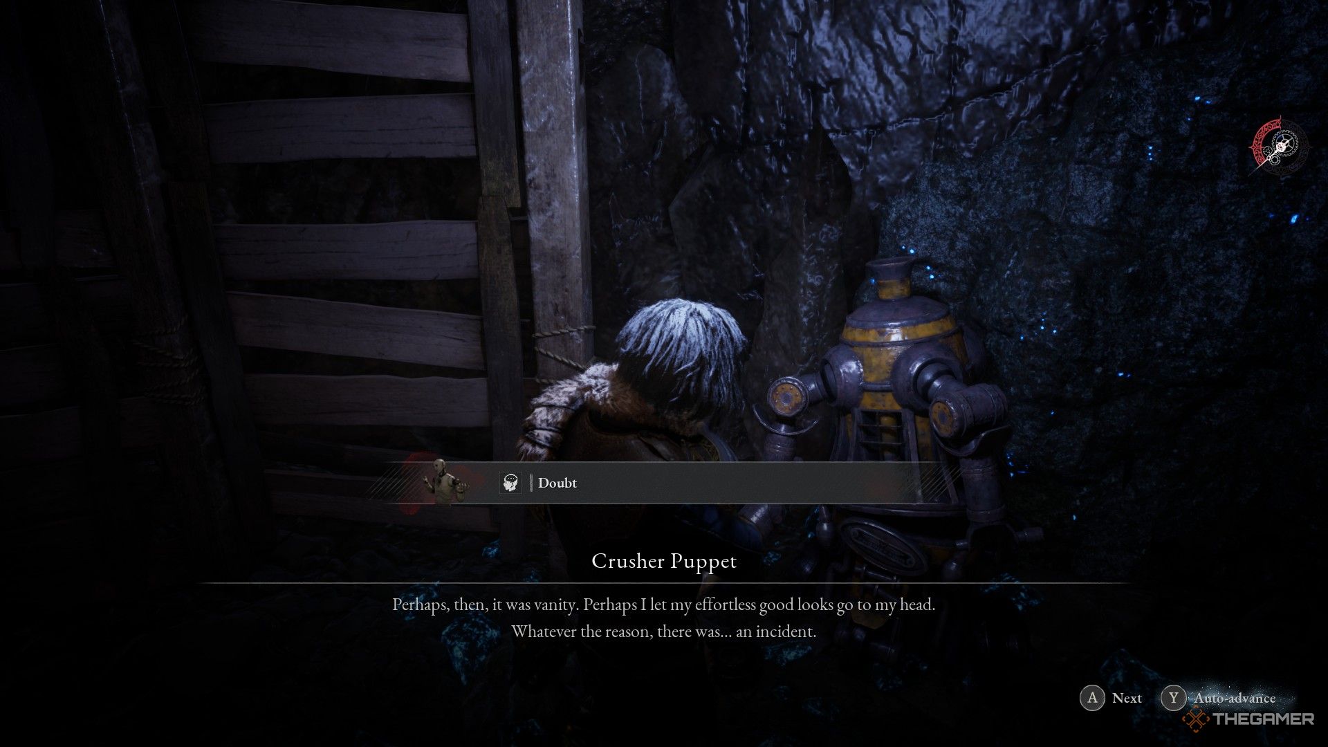 The player gets the doubt from the crush doll in lies by P: Overture.