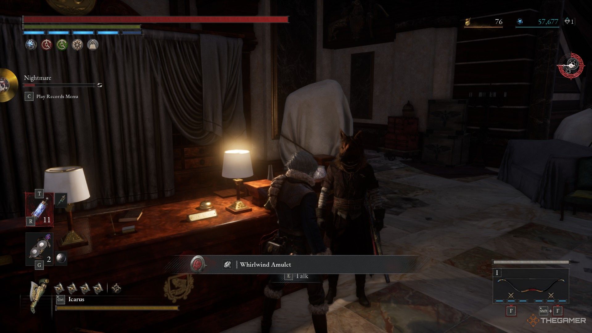 Alidoro gives the player the Whirlwind Amulet for completing a cipher in Lies of P: Overture.