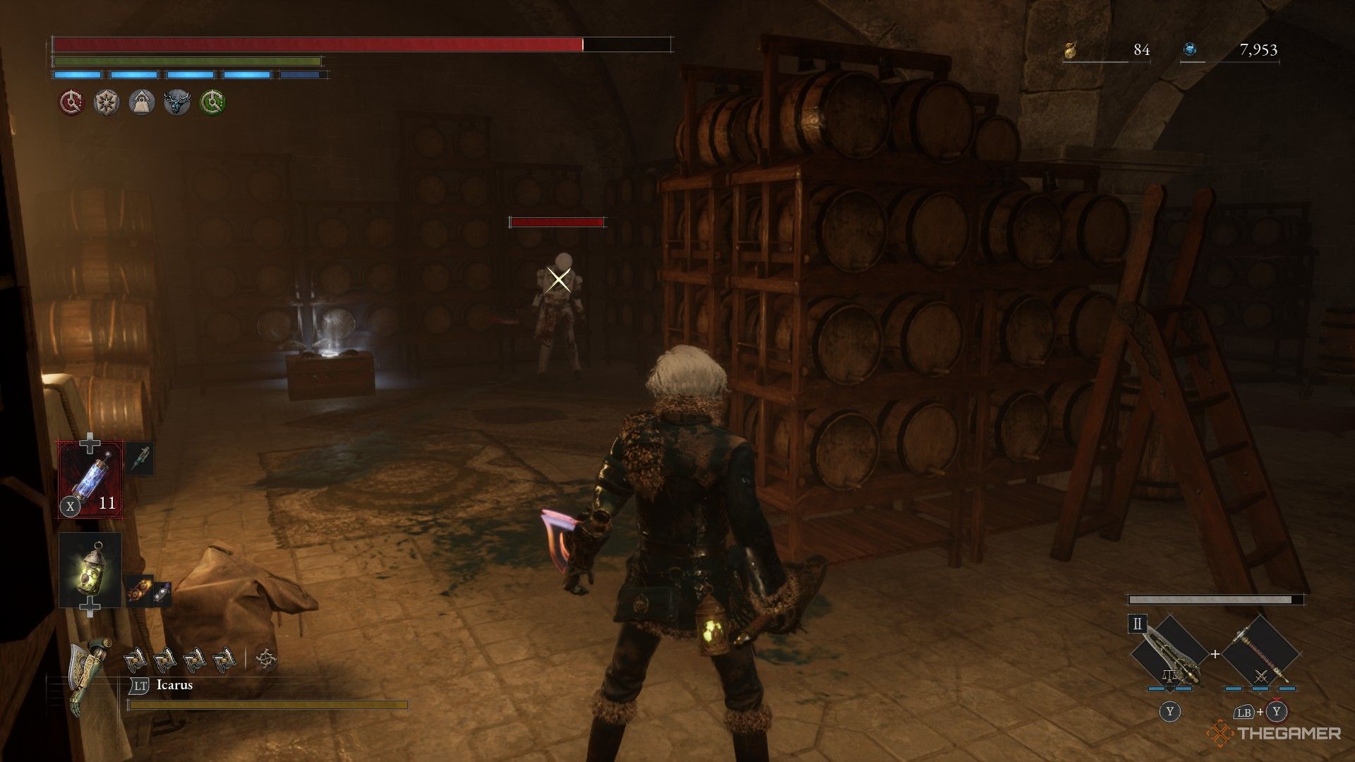 Player locates a chest with the Frenzied Amulet inside the Monad Estate wine cellar in Lies of P: Overture.
