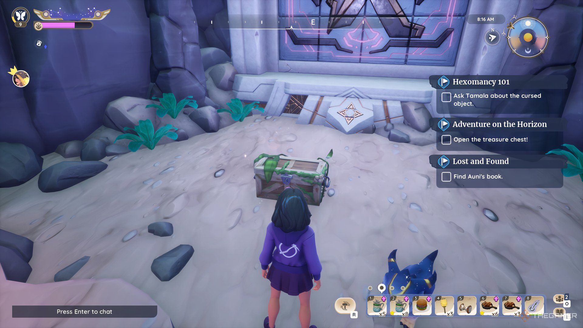 Opening The Treasure Chest That Appears Below The Sliding Puzzle In Palia.