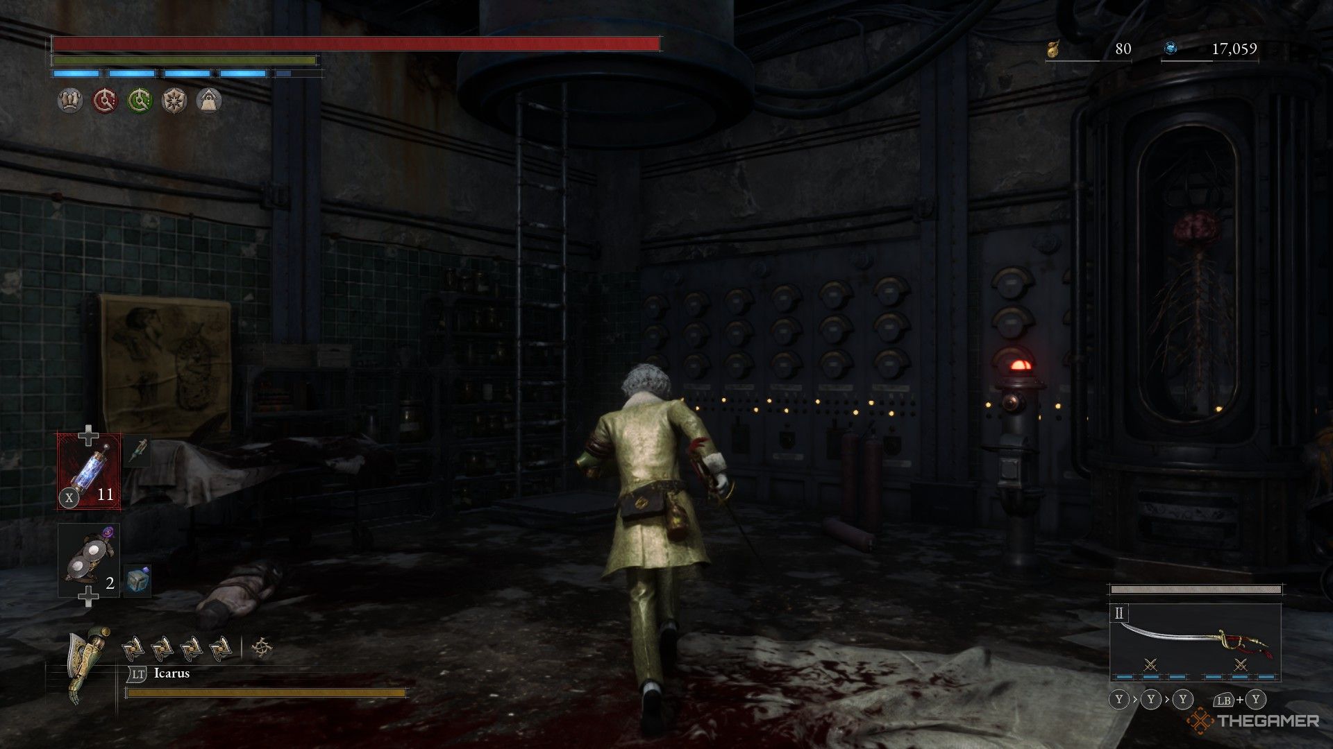 Player finds a ladder to the left of the Crusher Puppet's brain in Lies of P: Overture.