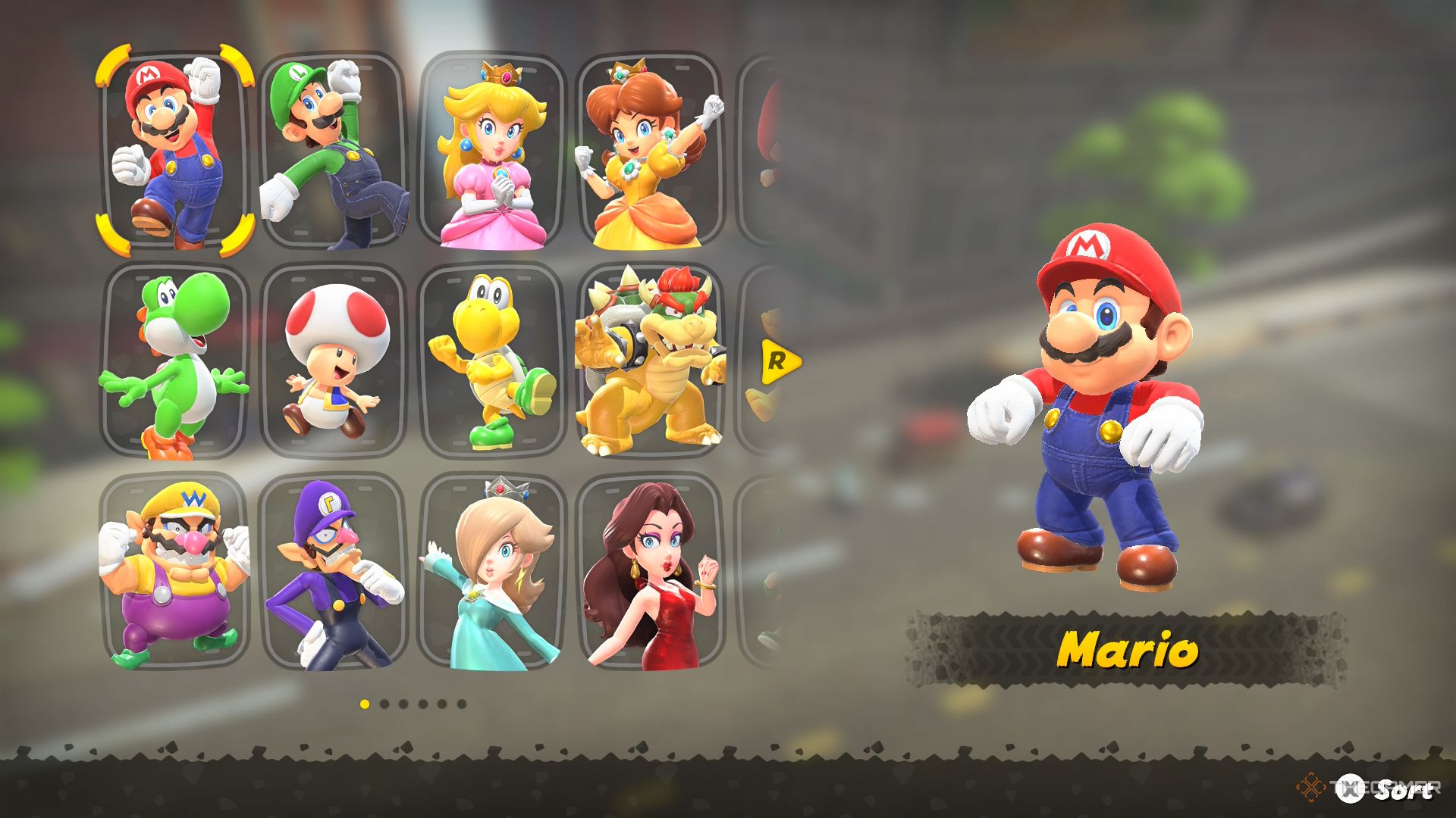 Mario Kart World Character Screen.