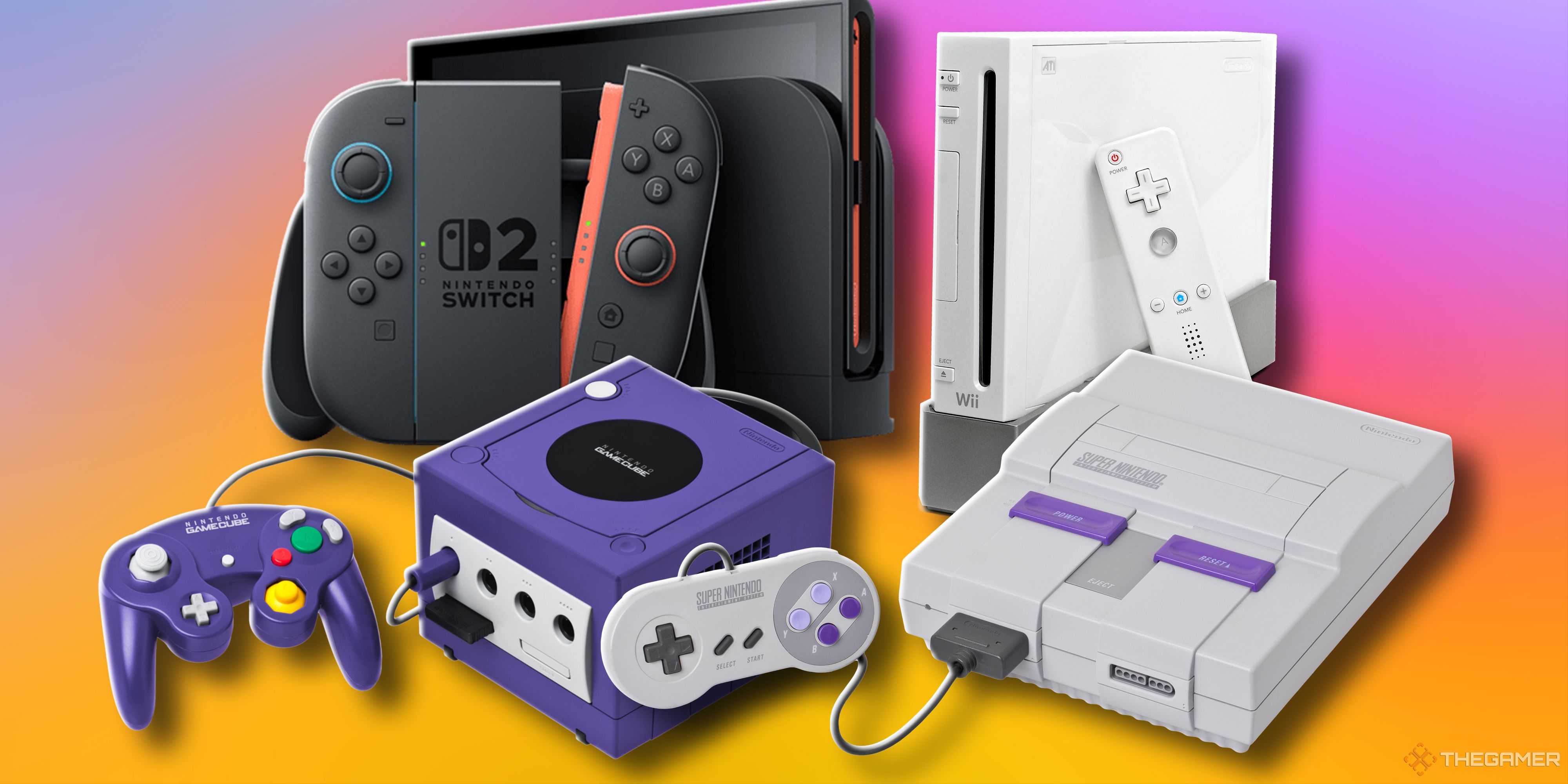 Nintendo Switch 2, Gamecube, Super Nintendo and Wii.