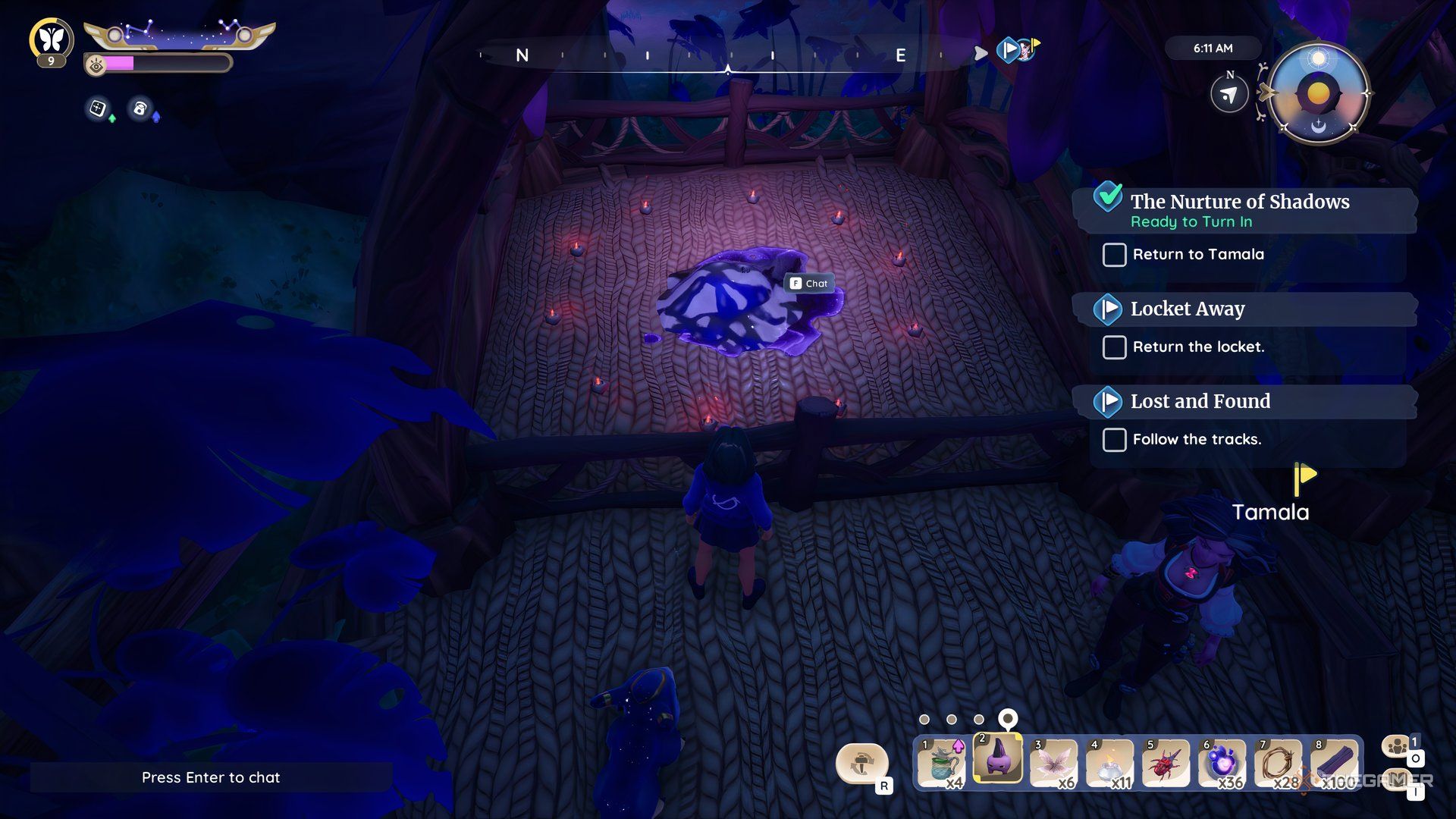 Place the candles around the cursed object in Palia.