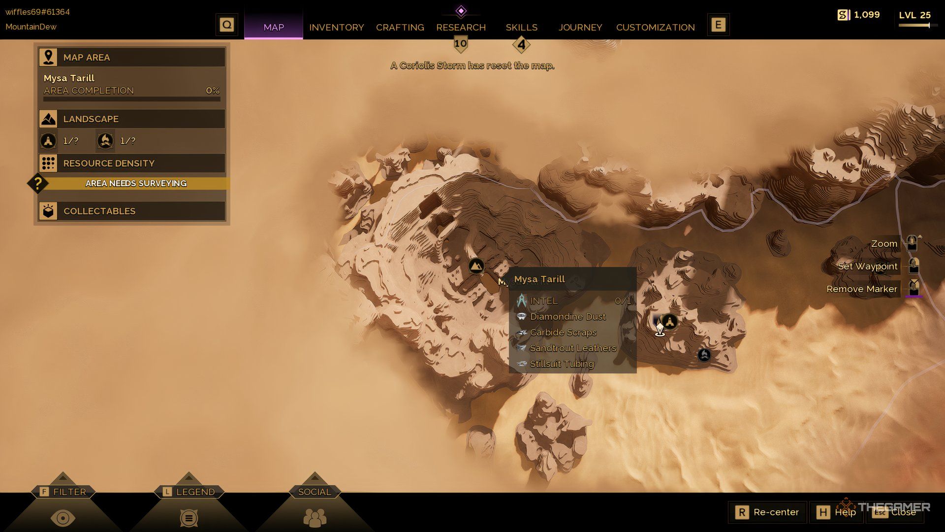 The player in the position of MySa Tarill was emphasized at Dune: Awakening will. Tradepost is displayed on the right. 