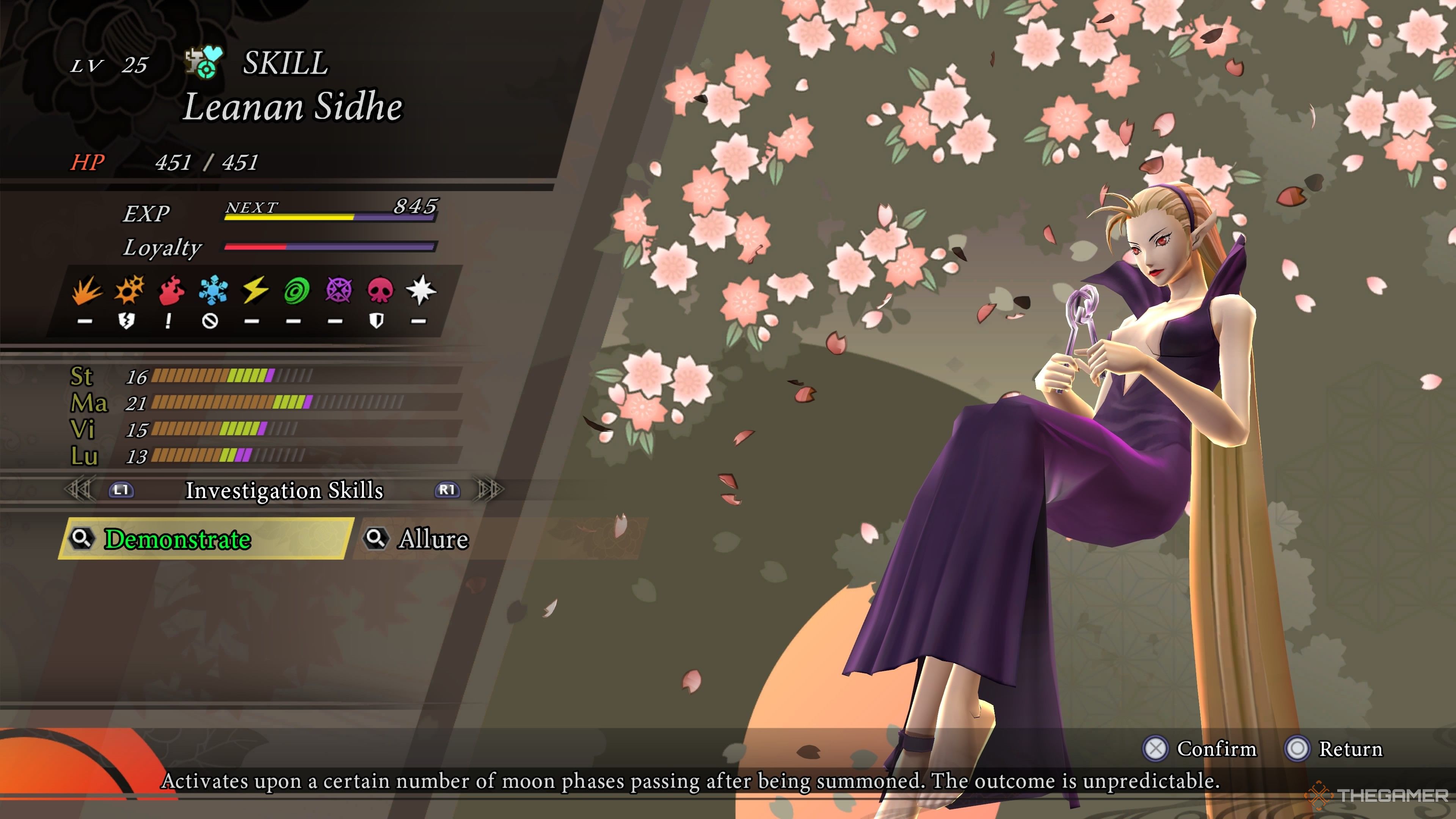 Leanan Sidhe with Demonstrate in Raidou Remastered The Mystery of the Soulless Army.