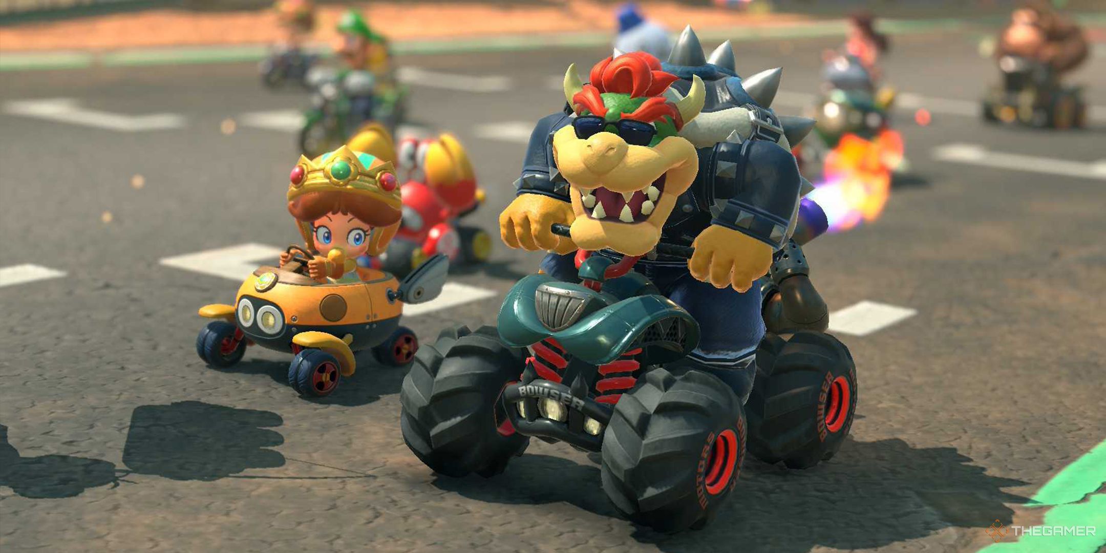 تقویت Bowser در دنیای ماریو کارت.